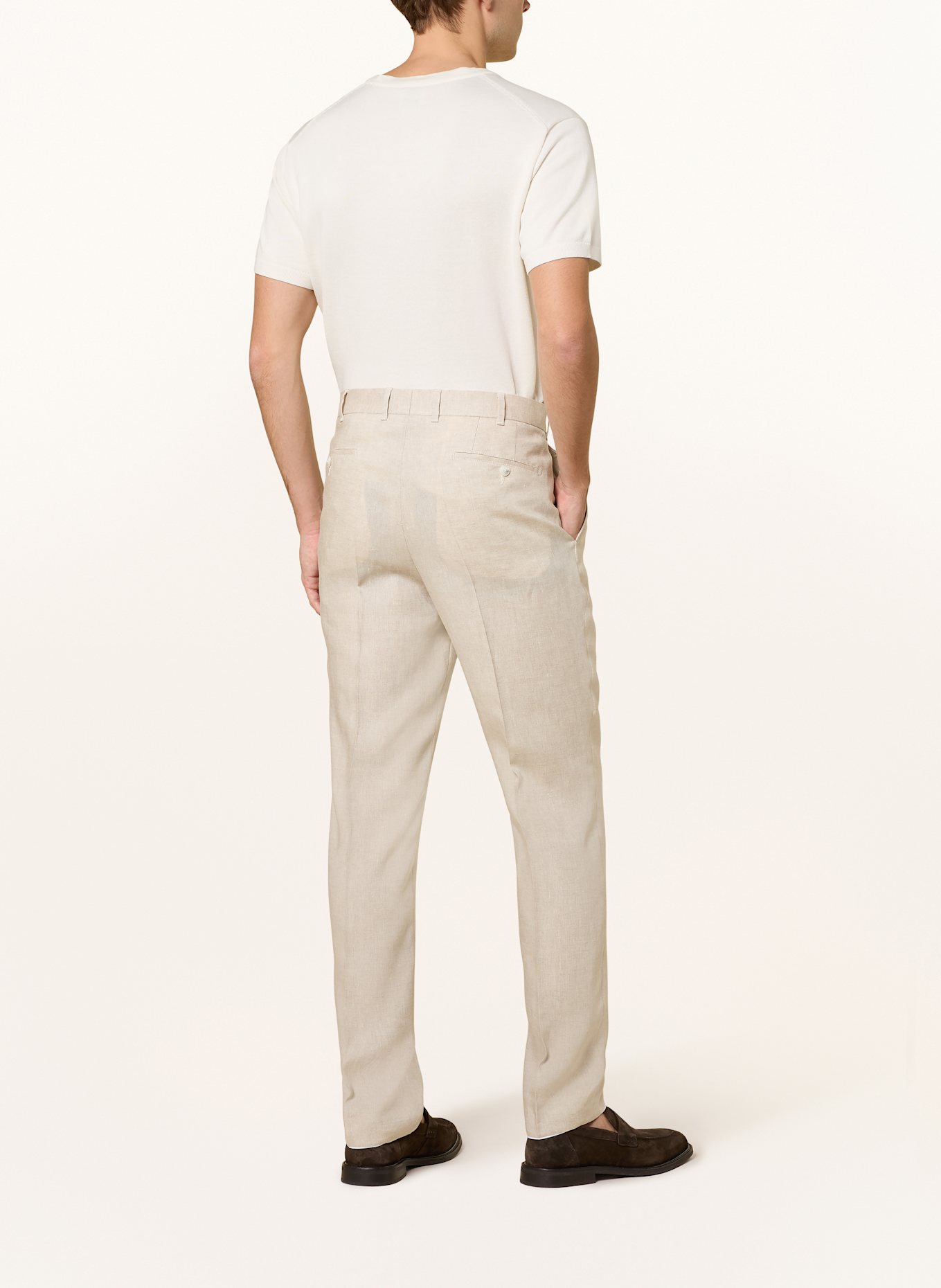 DRESSLER Spodnie garniturowe regular fit z lnu: 071 BEIGE