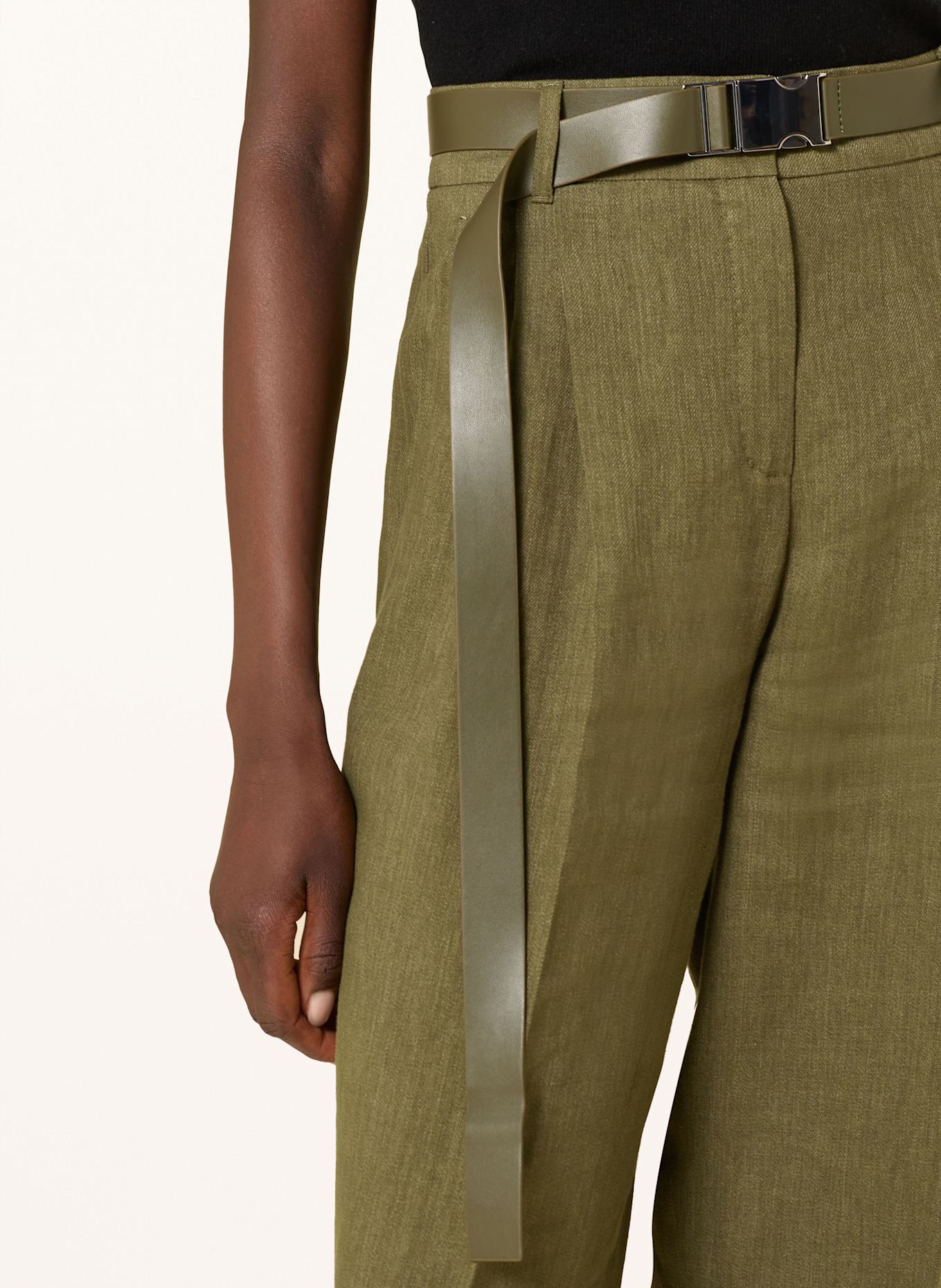Max Mara STUDIO SIAMESE linen trousers in khaki