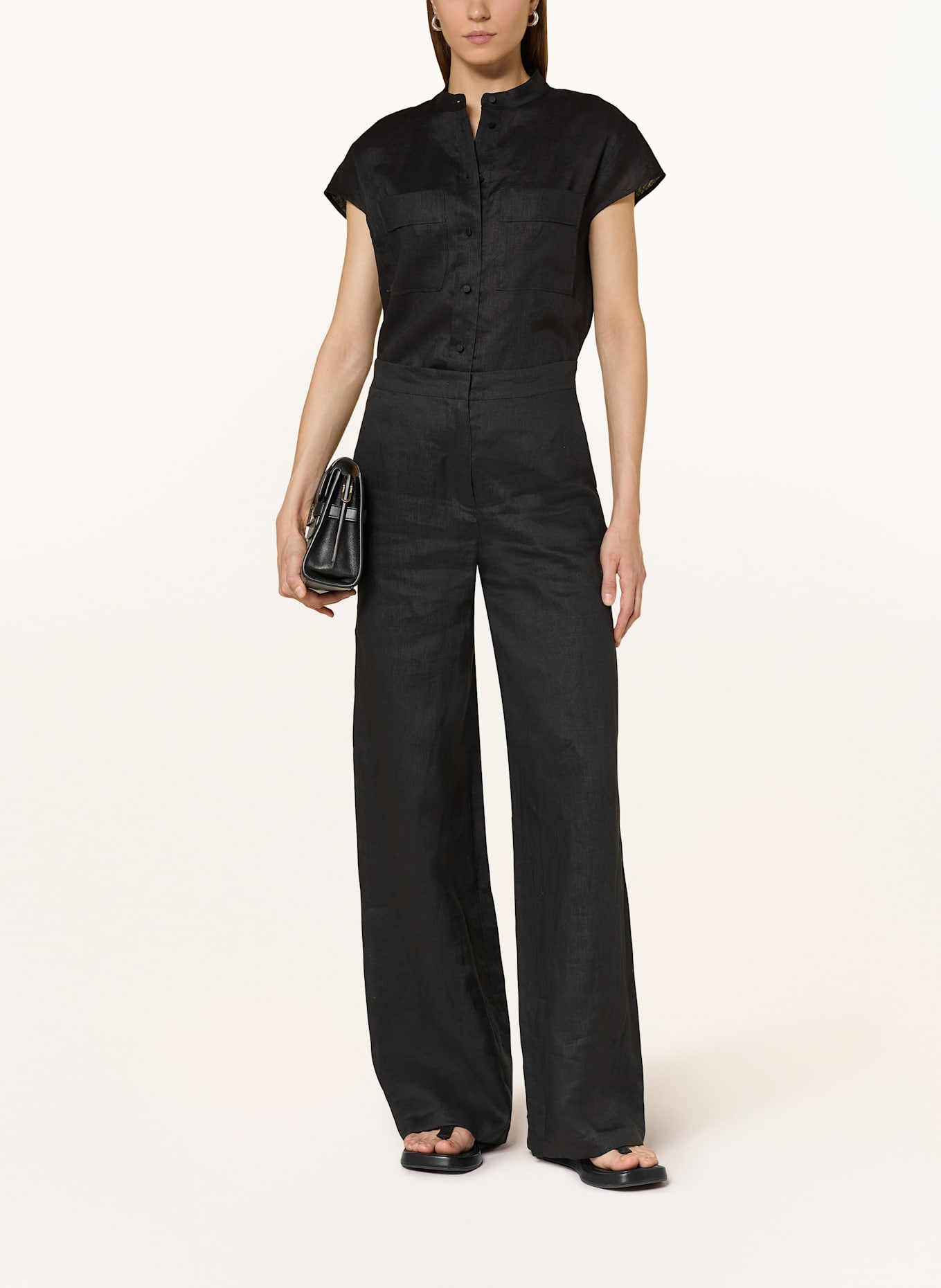 【送料&関税込】Garibo Wide Leg Pants Max Mara Studio Max Mara STUDIO Linen trousers GARIBO in black