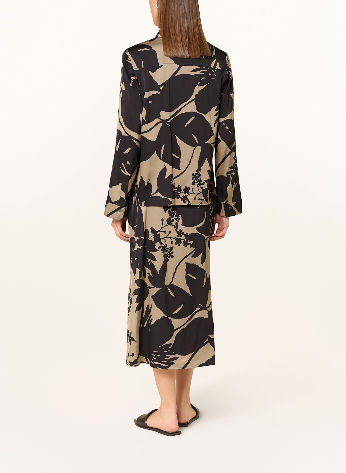 Marc O'Polo Koszula z satyny: CZARNY / BEŻOWY