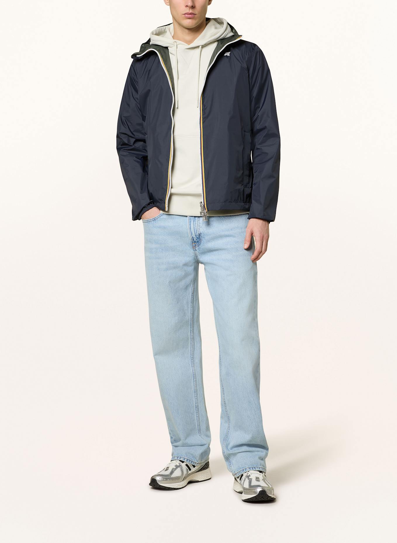 K-WAY Reversible jacket JAKE PLUS.2 DOUBLE: DARK BLUE / DARK GREEN