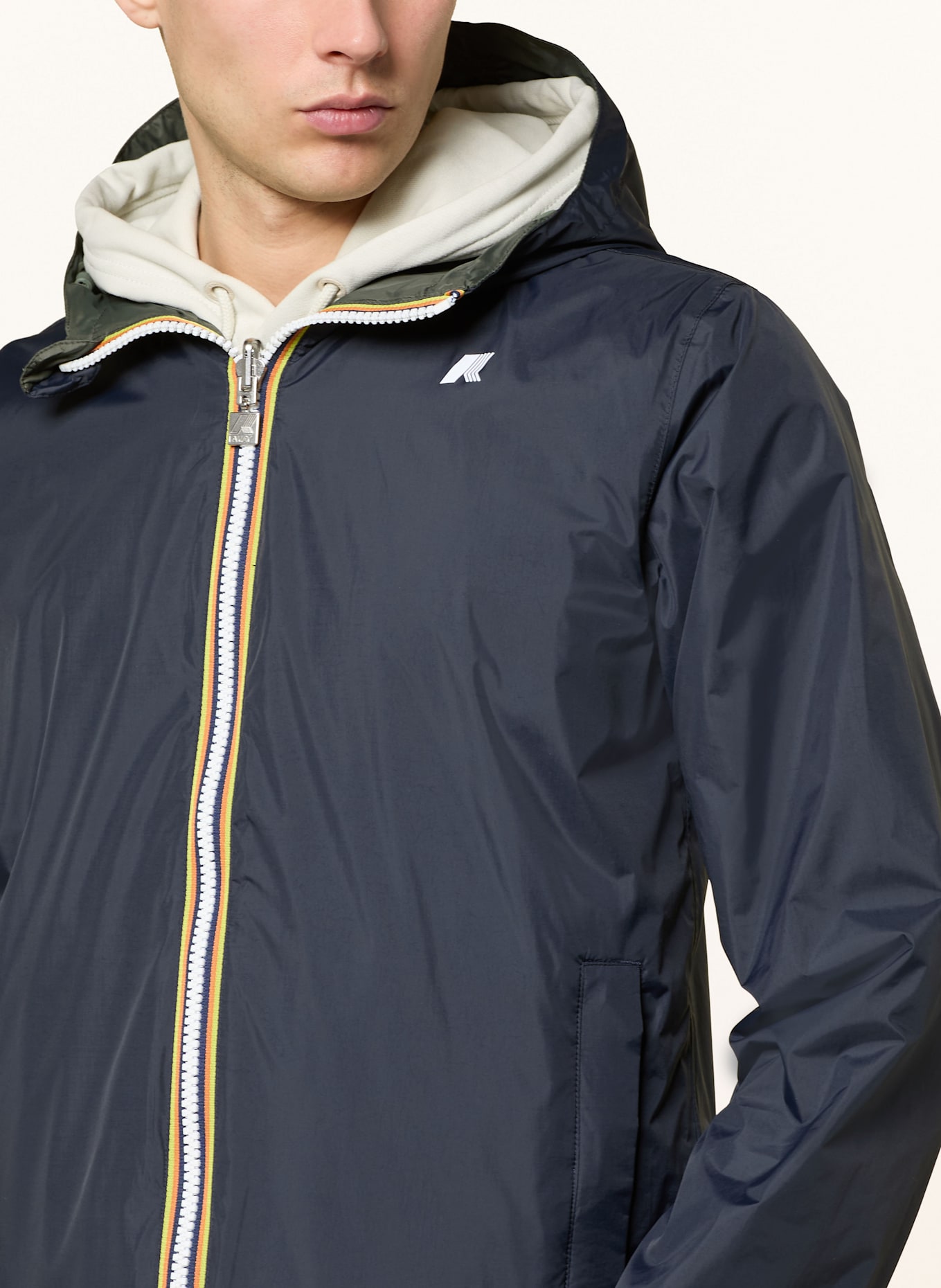 K-WAY Reversible jacket JAKE PLUS.2 DOUBLE: DARK BLUE / DARK GREEN