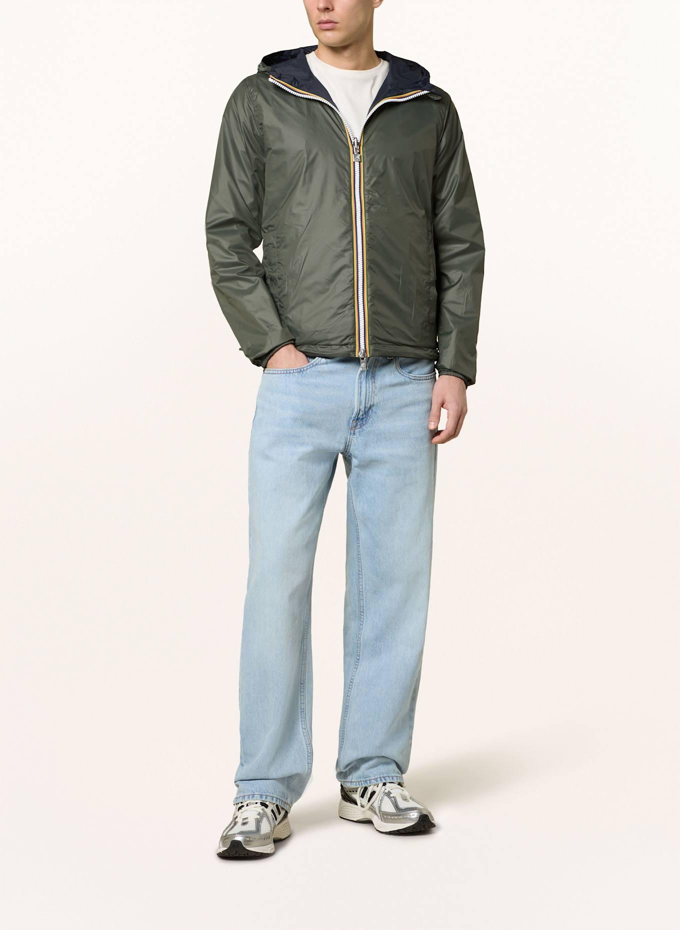 K-WAY Reversible jacket JAKE PLUS.2 DOUBLE: DARK BLUE / DARK GREEN