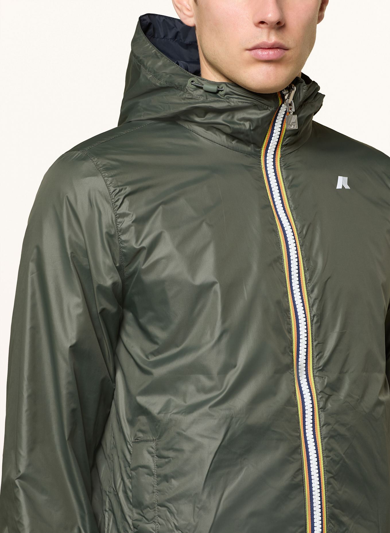 K-WAY Reversible jacket JAKE PLUS.2 DOUBLE: DARK BLUE / DARK GREEN