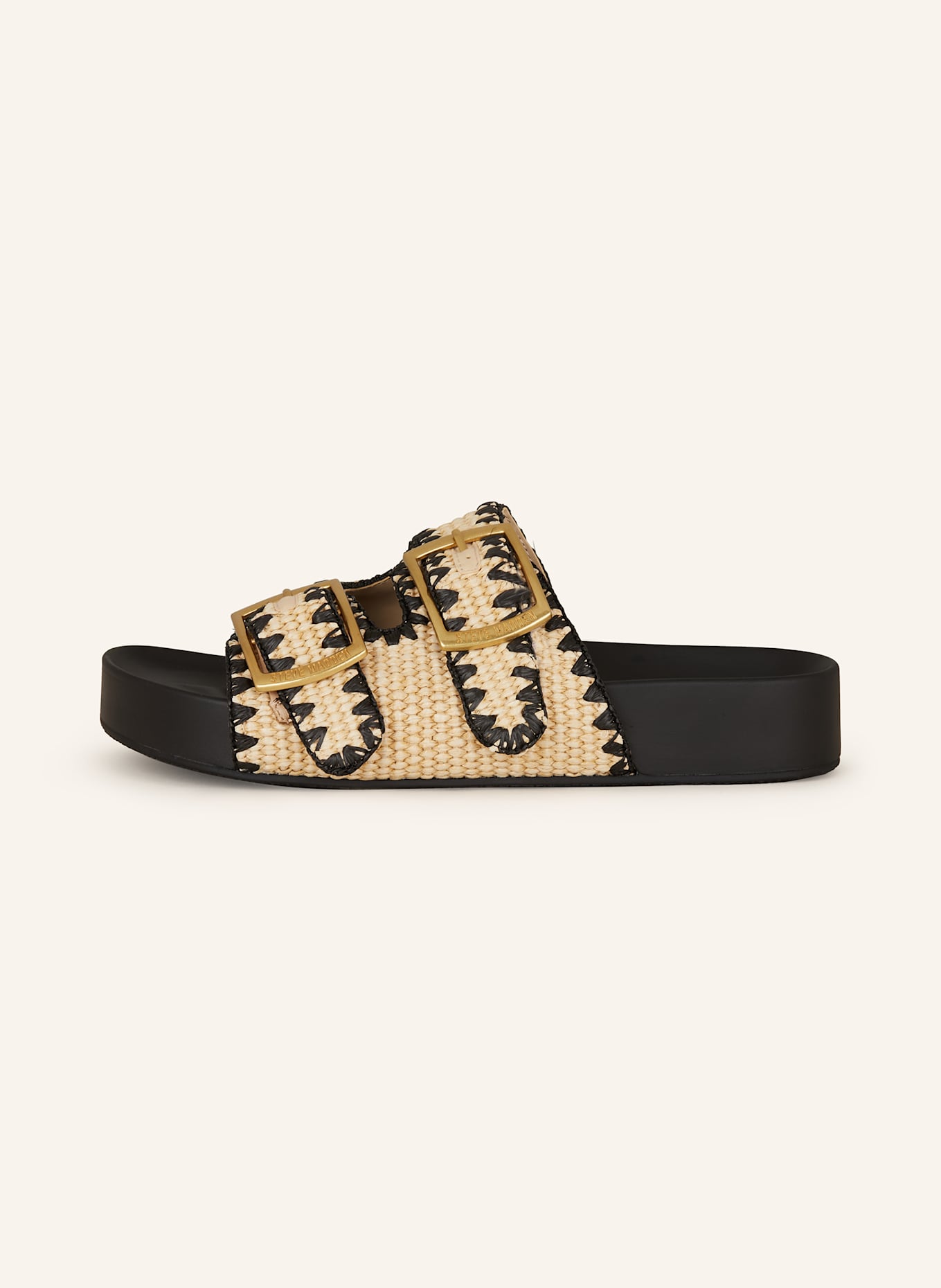 STEVE MADDEN Slides ON DECK: CREAM / BLACK