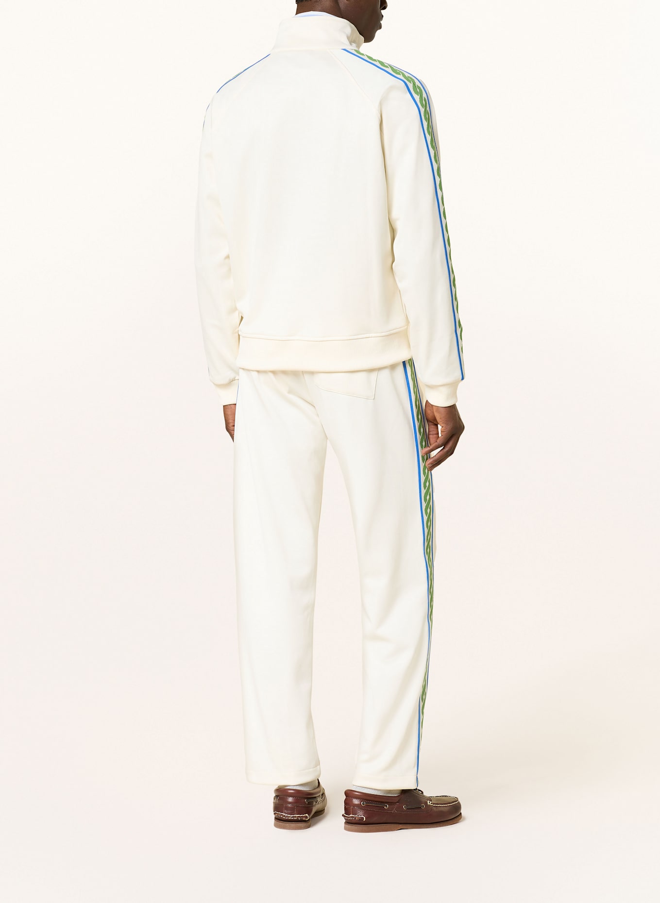 DRÔLE DE MONSIEUR LA TRACK sweat jacket: ECRU / BLUE / GREEN