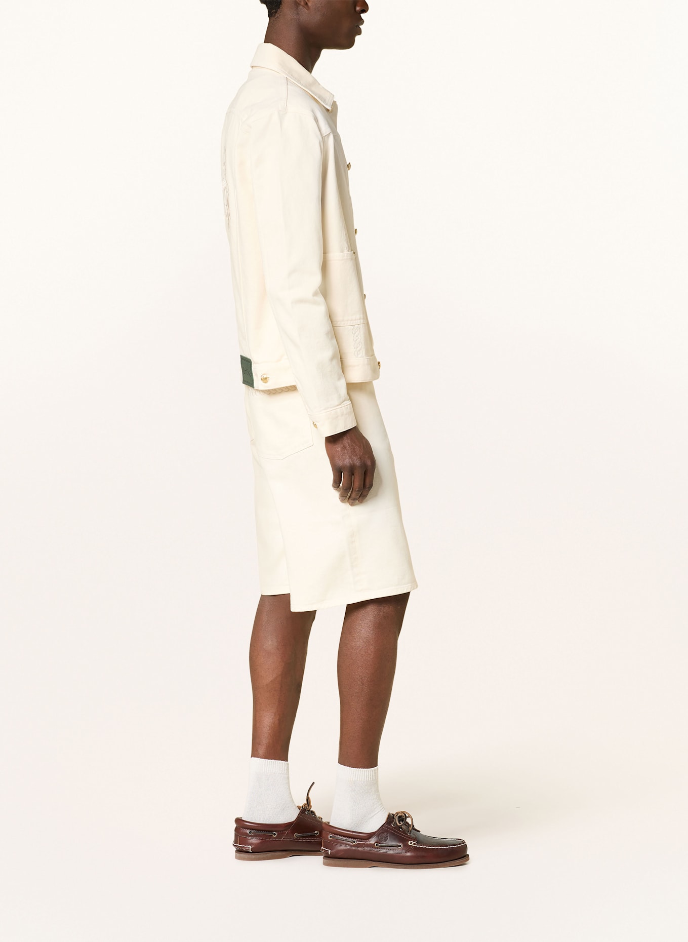 DRÔLE DE MONSIEUR Baggy fit denim shorts: ECRU