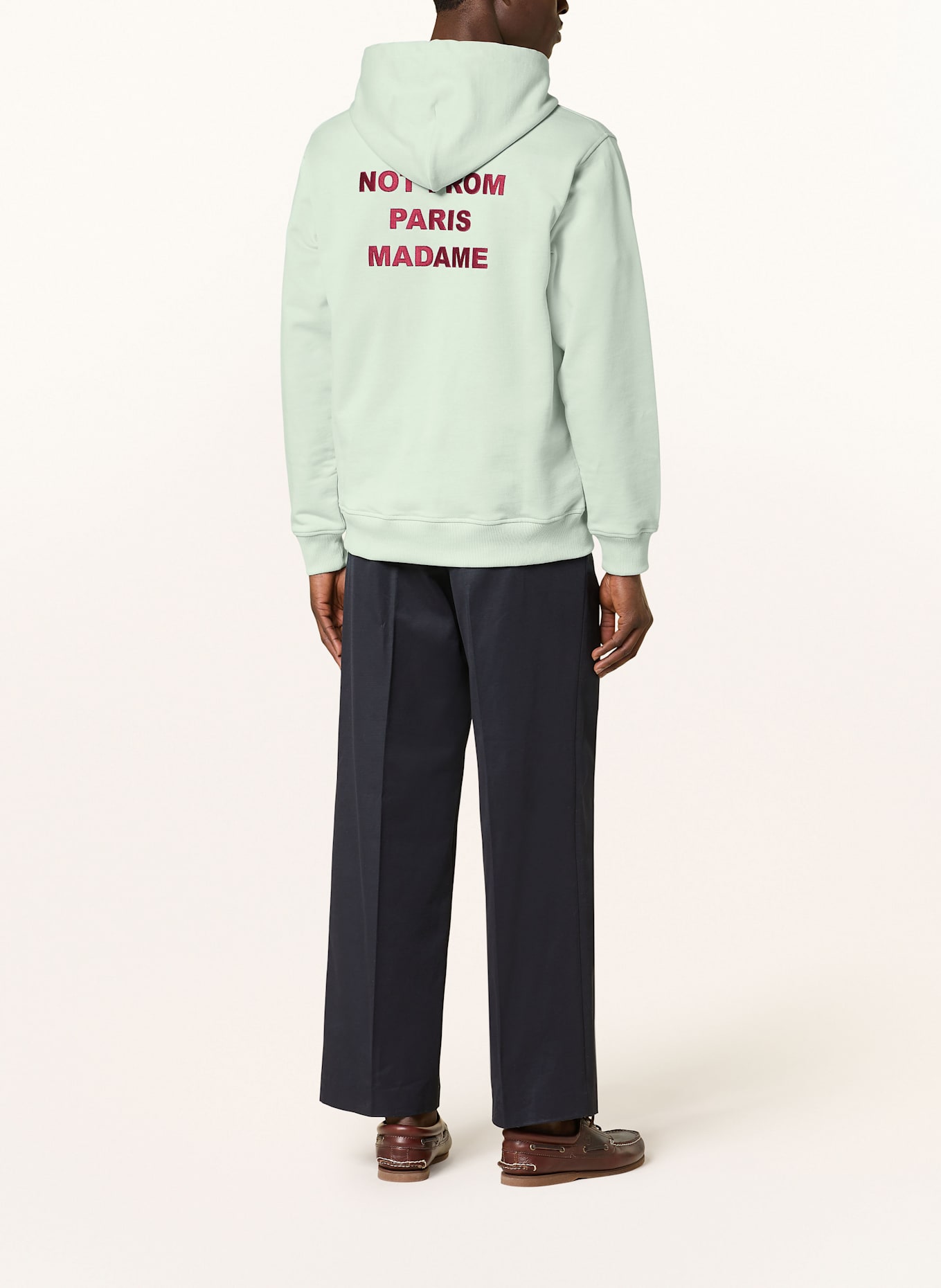 DRÔLE DE MONSIEUR Hoodie: LIGHT BLUE/ DARK RED