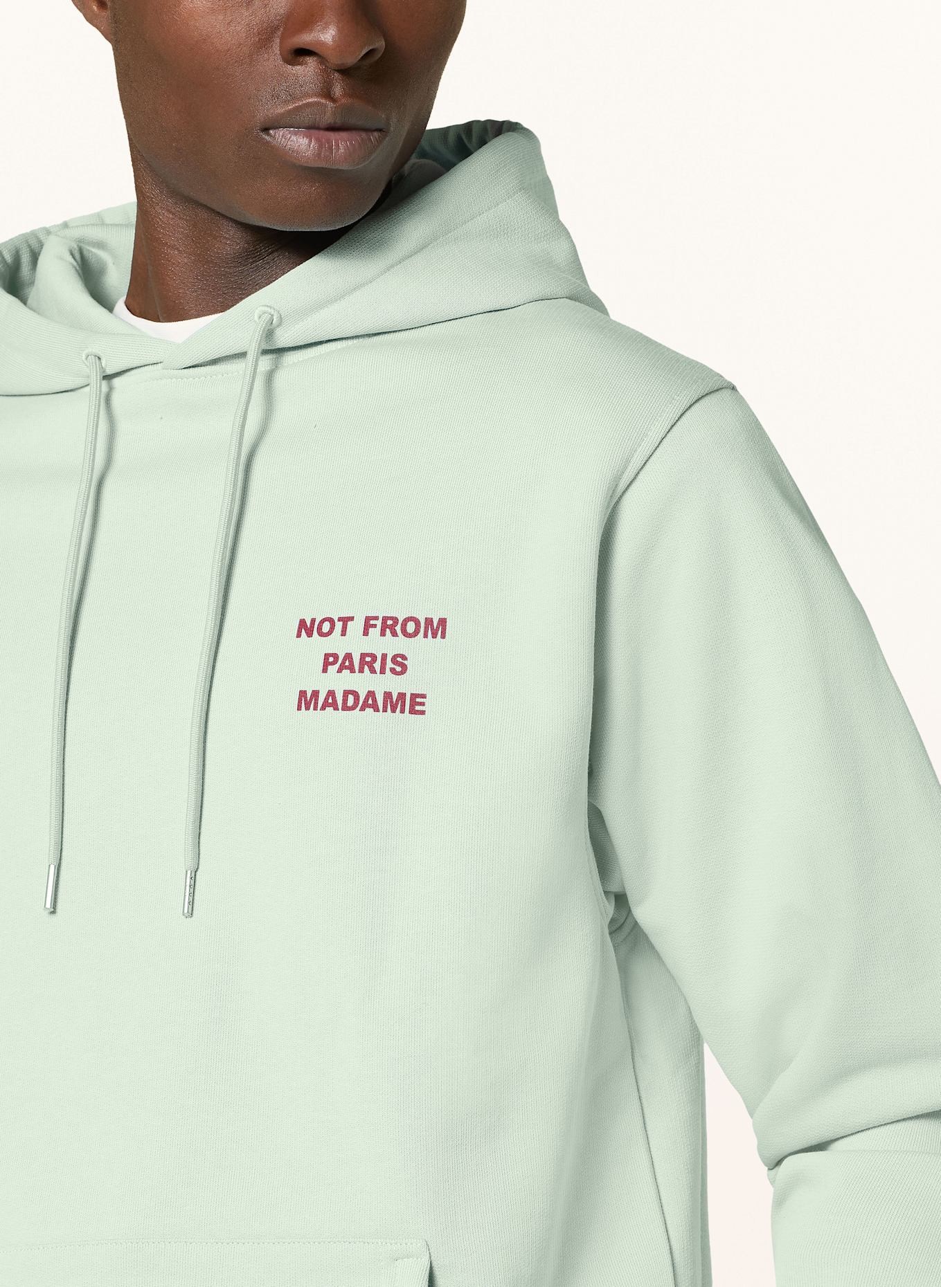 DRÔLE DE MONSIEUR Hoodie: LIGHT BLUE/ DARK RED
