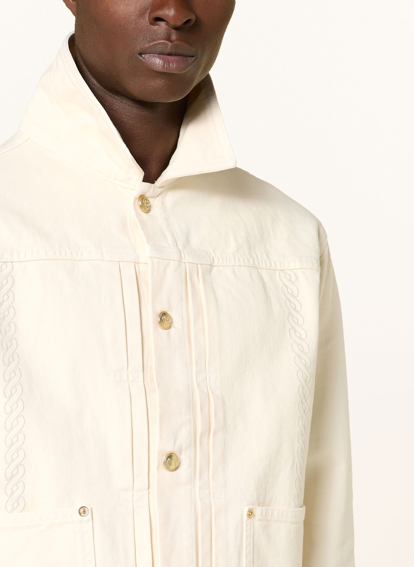 DRÔLE DE MONSIEUR Denim jacket: Mini Rodini winterflower-print T-shirt