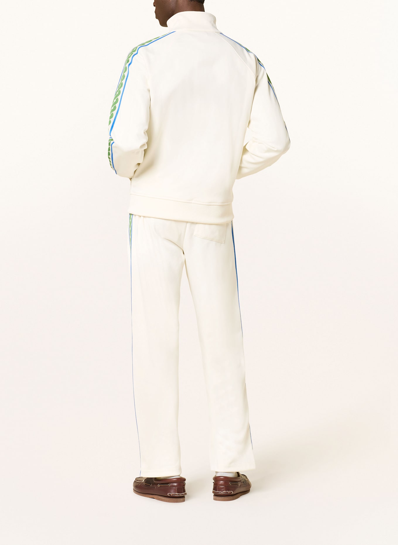 DRÔLE DE MONSIEUR Sweatpants: ECRU / BLAU / GRÜN