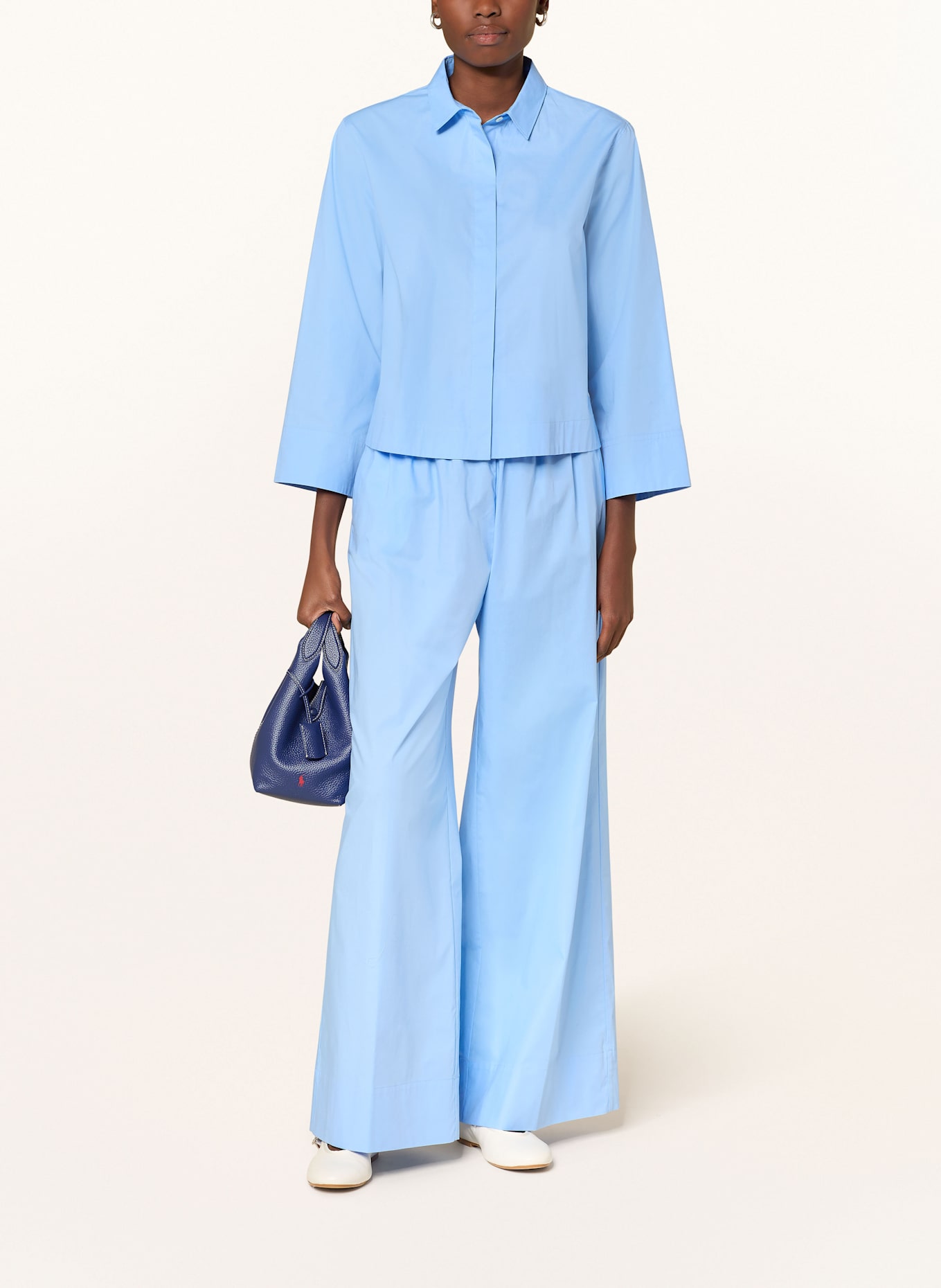 ROSSO35 Wide leg trousers: LIGHT BLUE