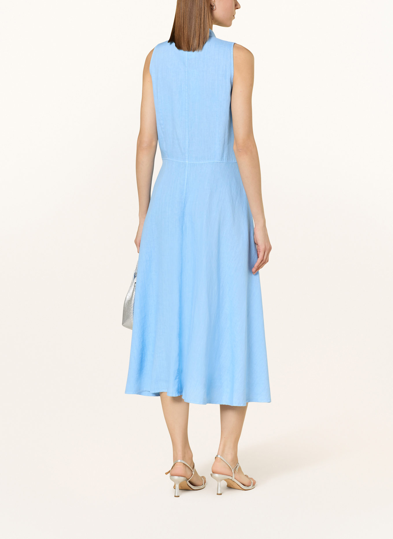 ROSSO35 Linen dress: LIGHT BLUE