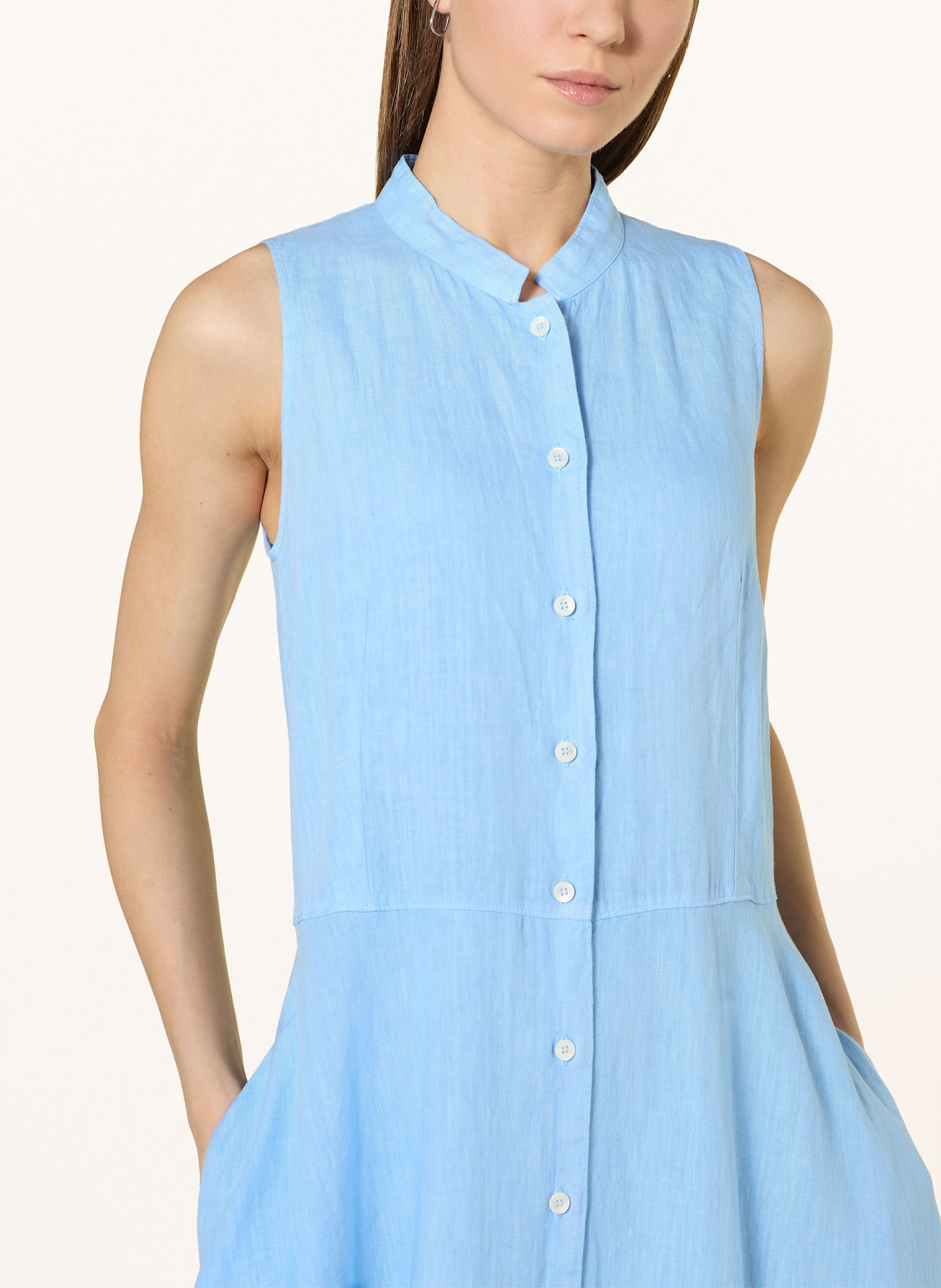 ROSSO35 Linen dress: LIGHT BLUE