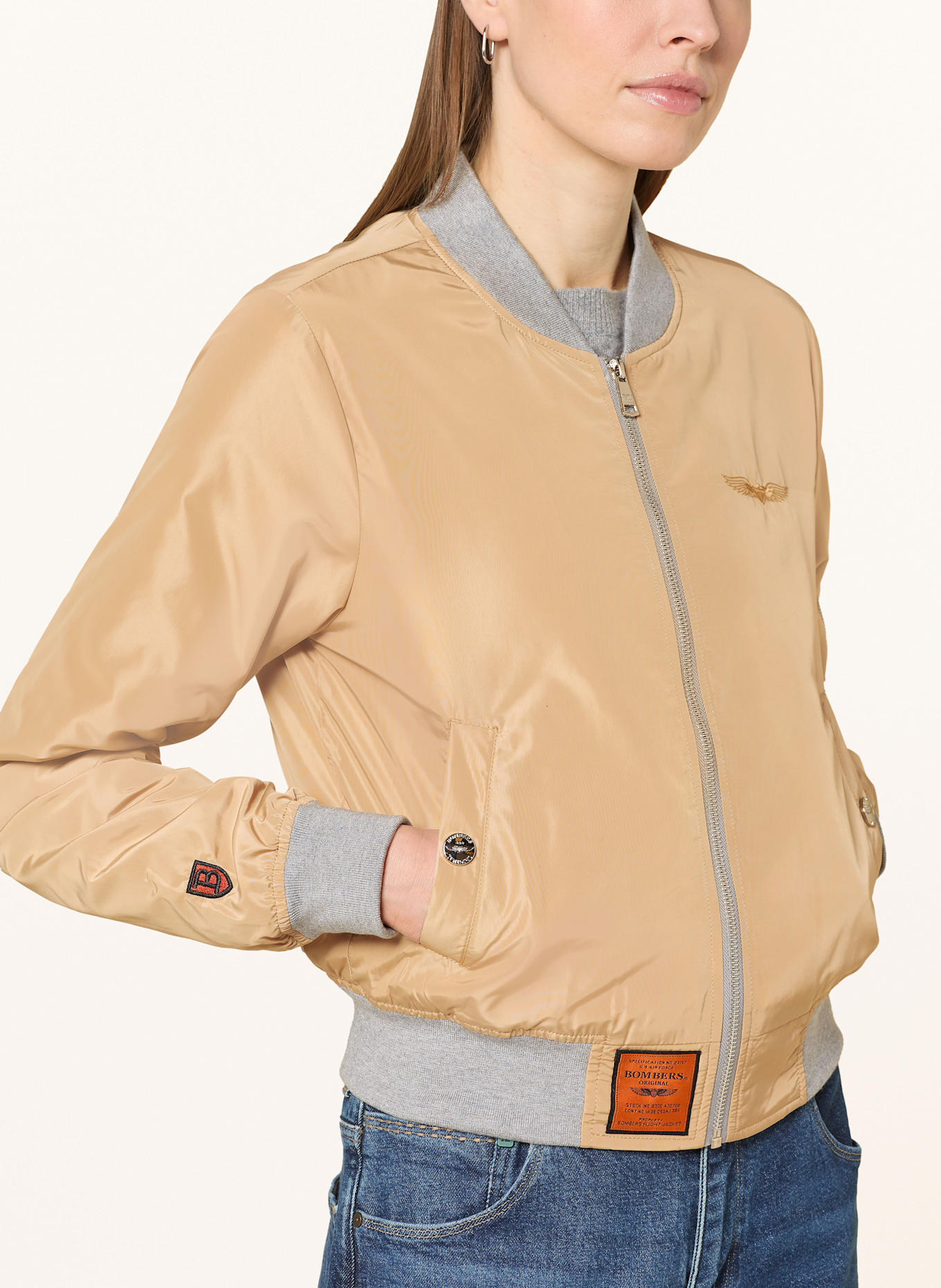 BOMBERS ORIGINAL Blouson: BEIGE/ GRAU