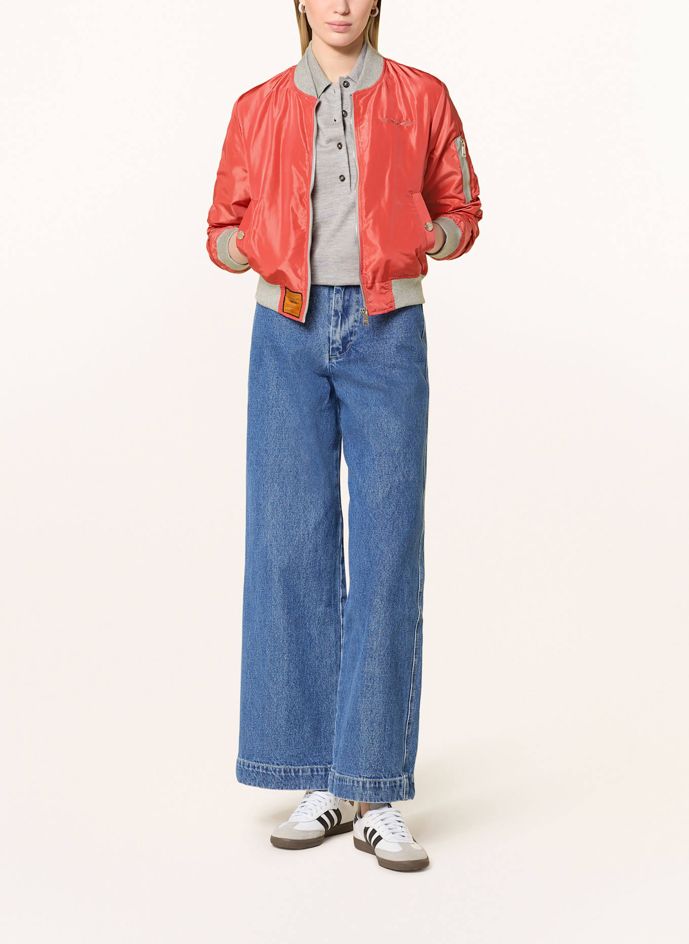 BOMBERS ORIGINAL Blouson: ROOD/ GRIJS