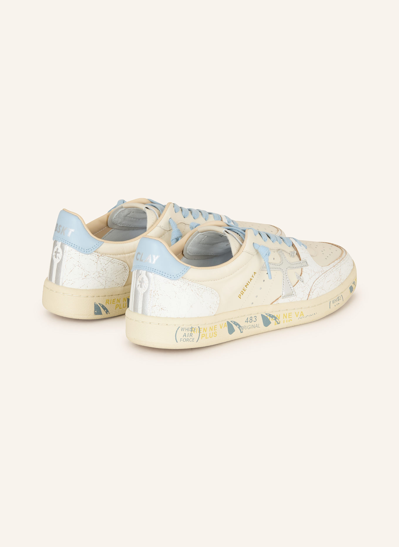 PREMIATA Sneaker: ECRU / WEISS / HELLBLAU
