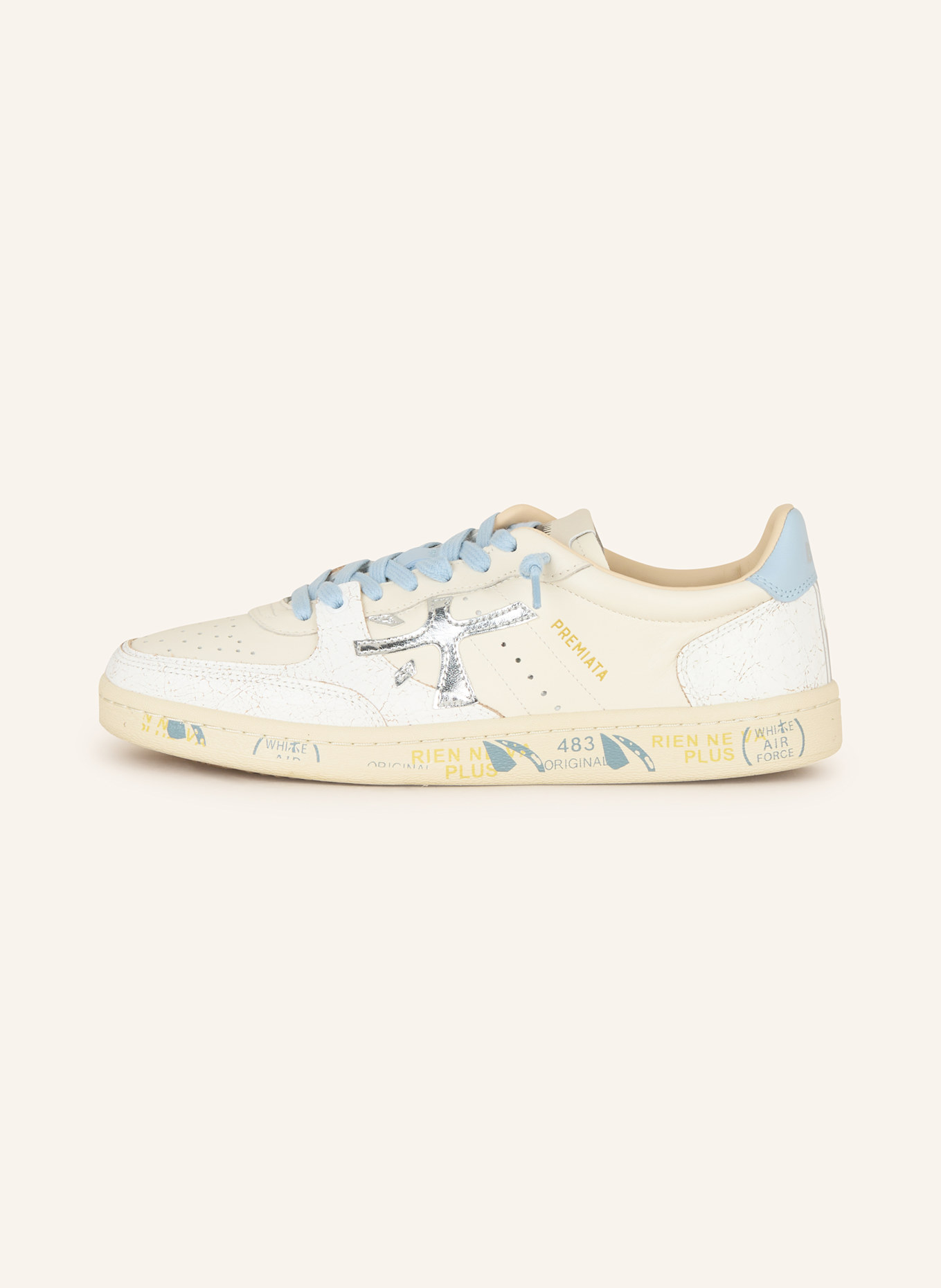 PREMIATA Sneaker: ECRU / WEISS / HELLBLAU