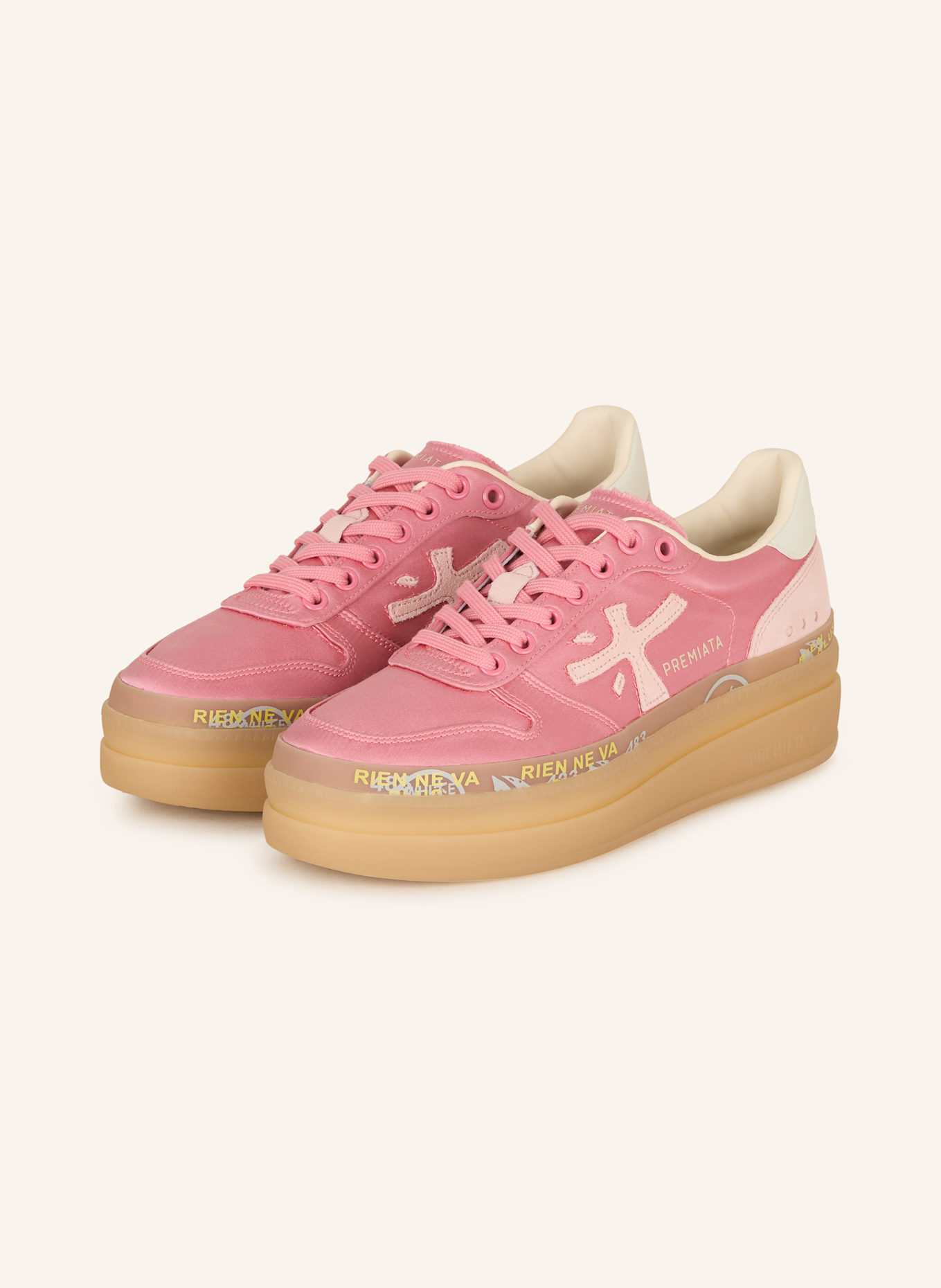 PREMIATA Sneakersy na platformie MICOL: MOCNORÓŻOWY