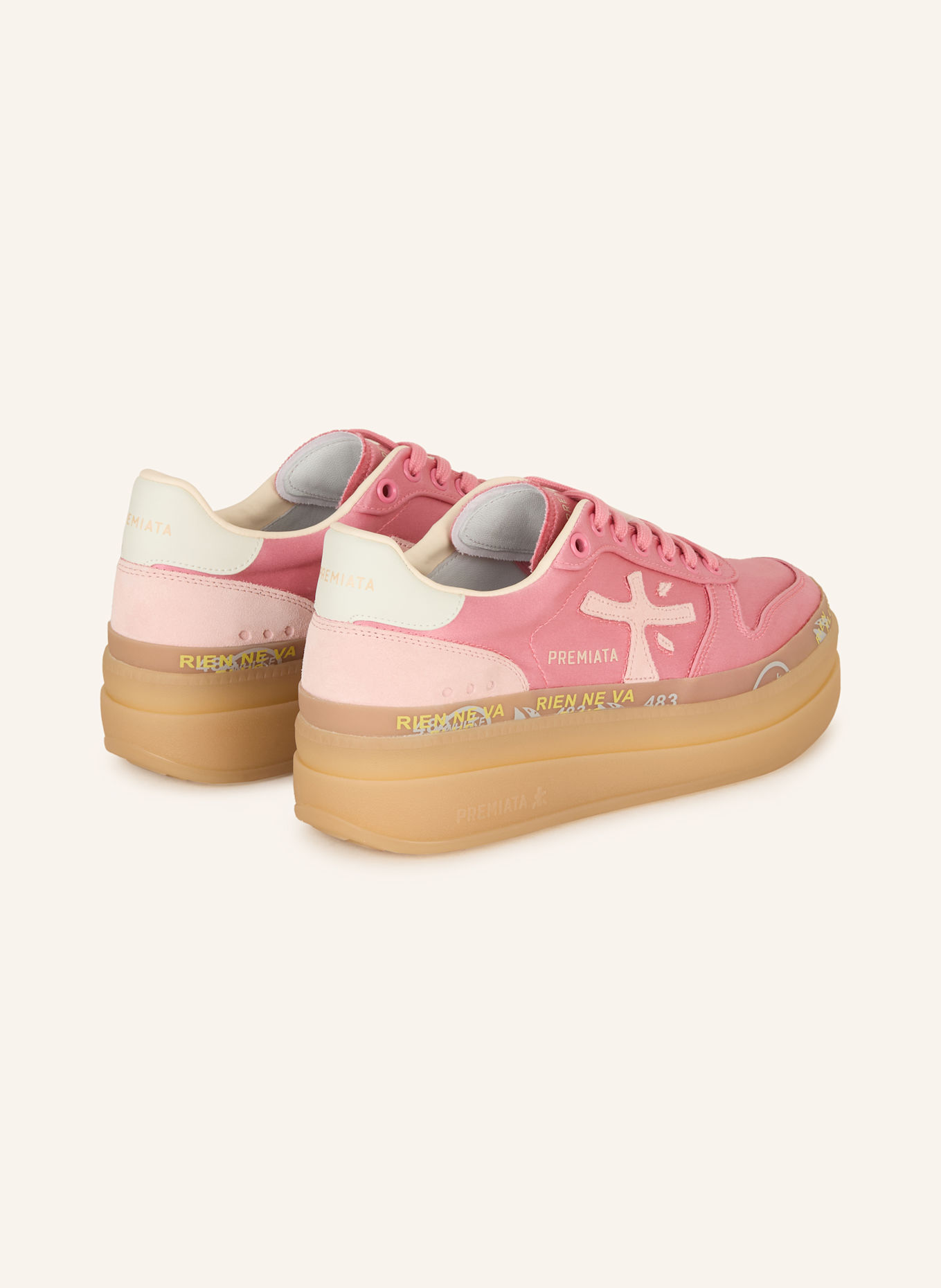 PREMIATA Sneakersy na platformie MICOL: MOCNORÓŻOWY