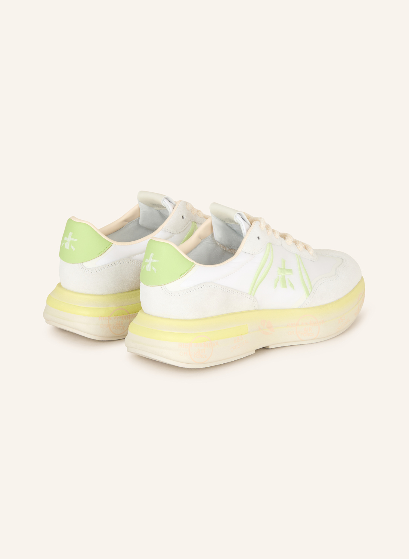 PREMIATA Sneaker CASSIE: WEISS/ HELLGRAU/ HELLGELB