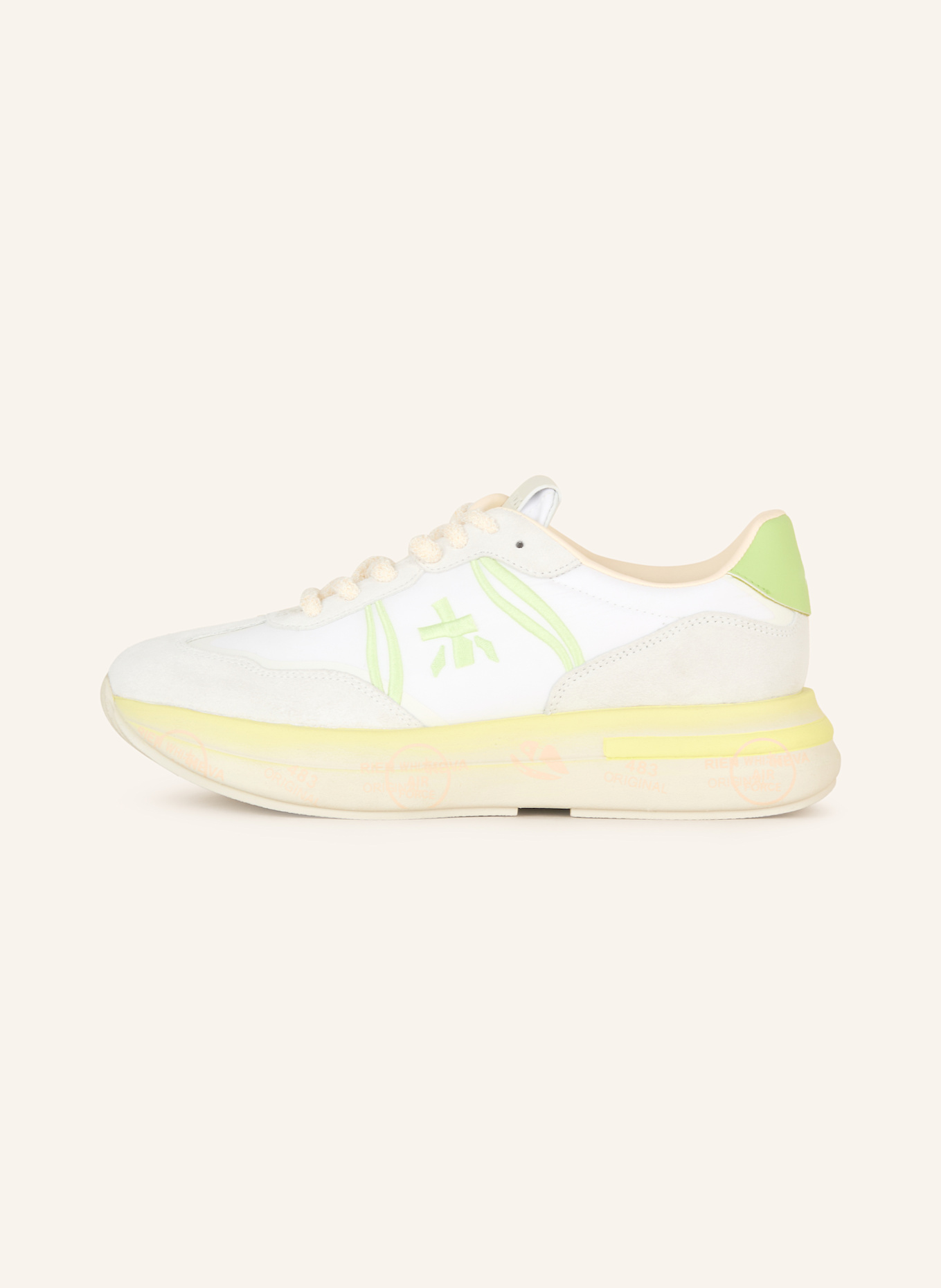PREMIATA Sneaker CASSIE: WEISS/ HELLGRAU/ HELLGELB