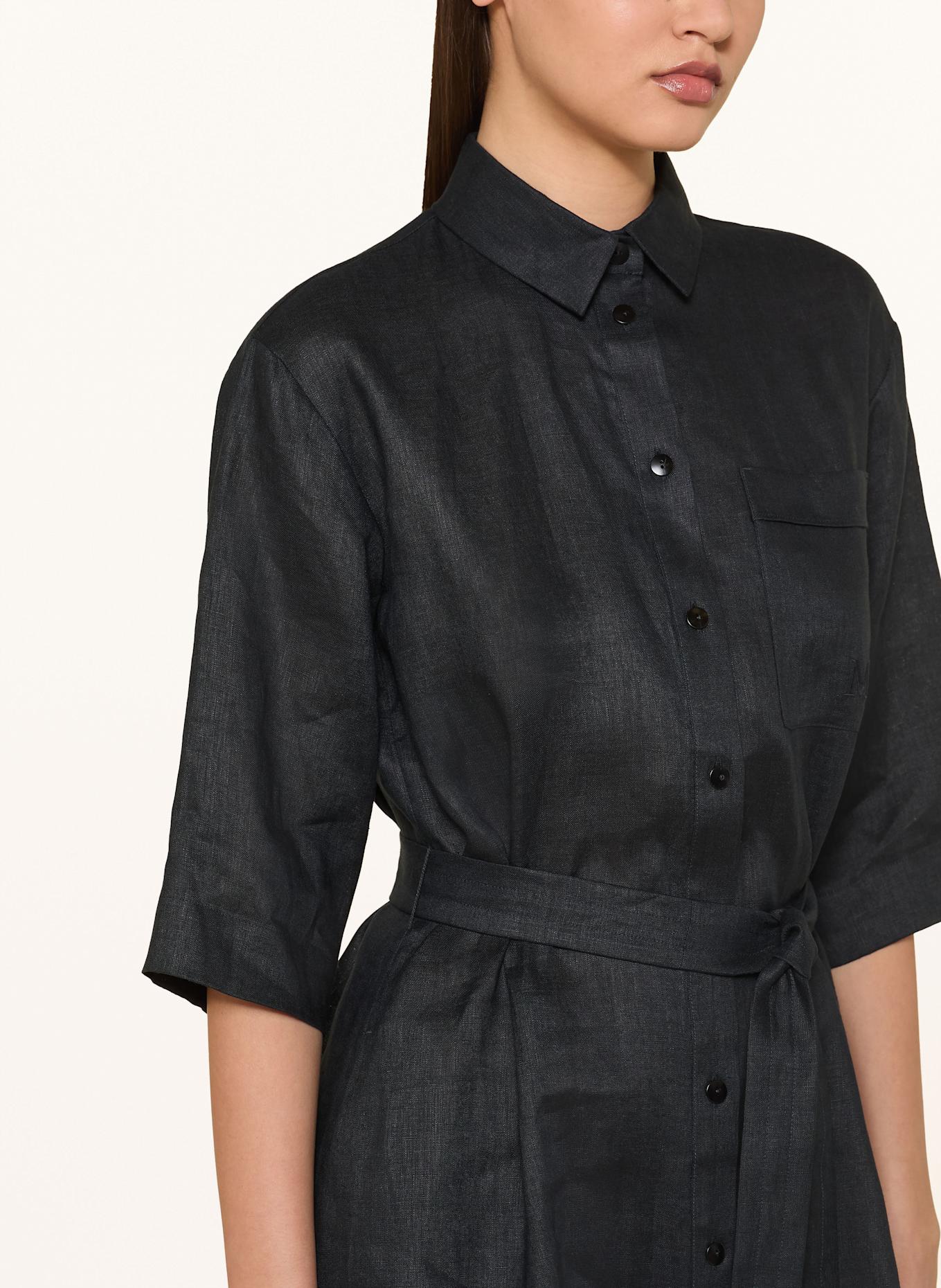 MM Hemdblusenkleid SALUTE aus Leinen: SCHWARZ