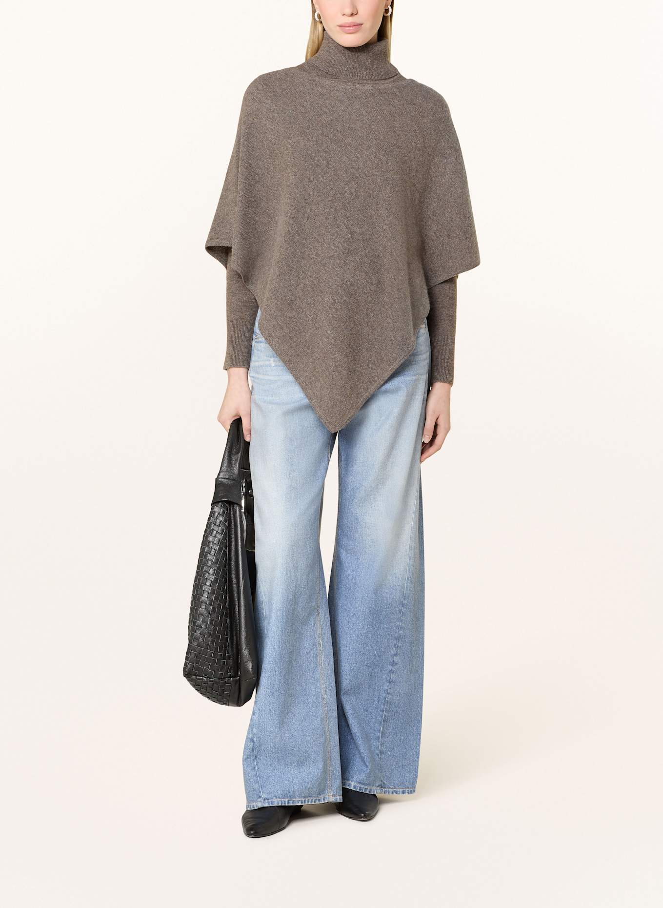 darling harbour Poncho aus Cashmere: DUNKELGRAU