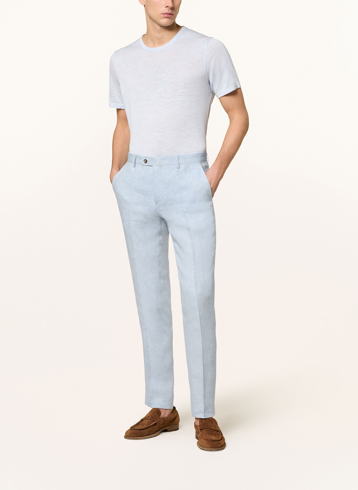 SAND COPENHAGEN Anzughose CRAIG Slim Fit aus Leinen: 500 HELLBLAU
