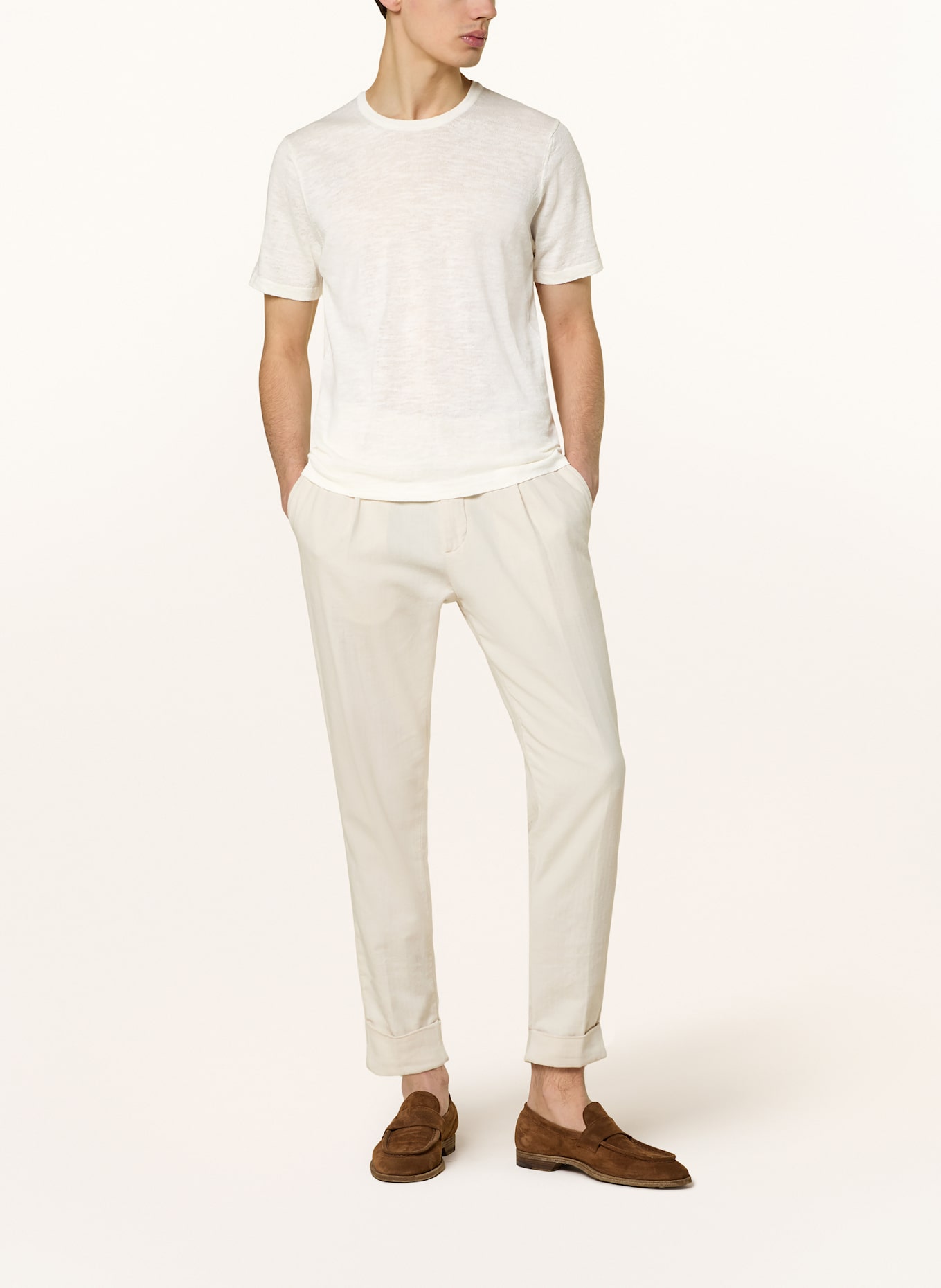 SAND COPENHAGEN T-shirt with linen: WHITE