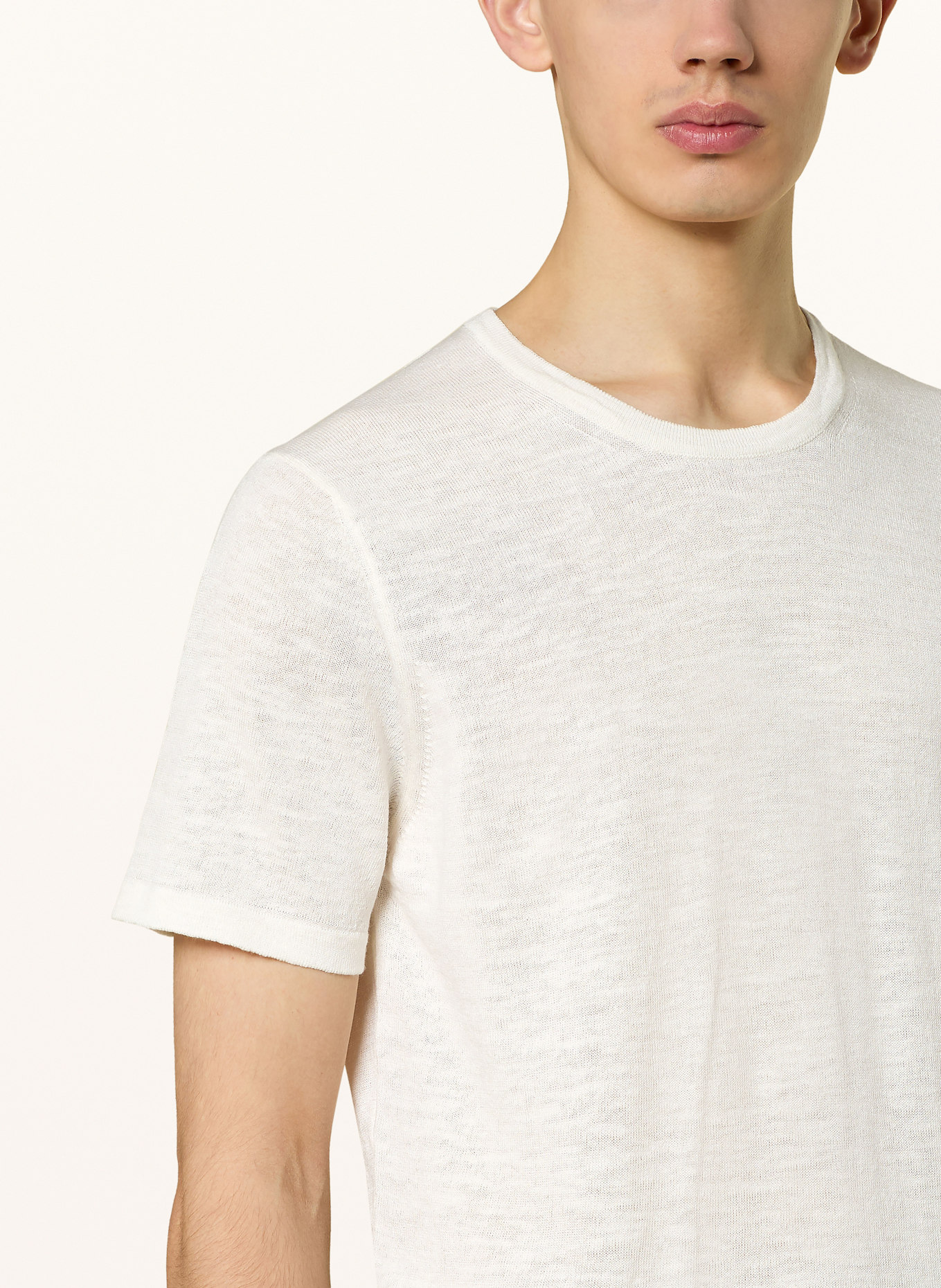 SAND COPENHAGEN T-shirt with linen: WHITE