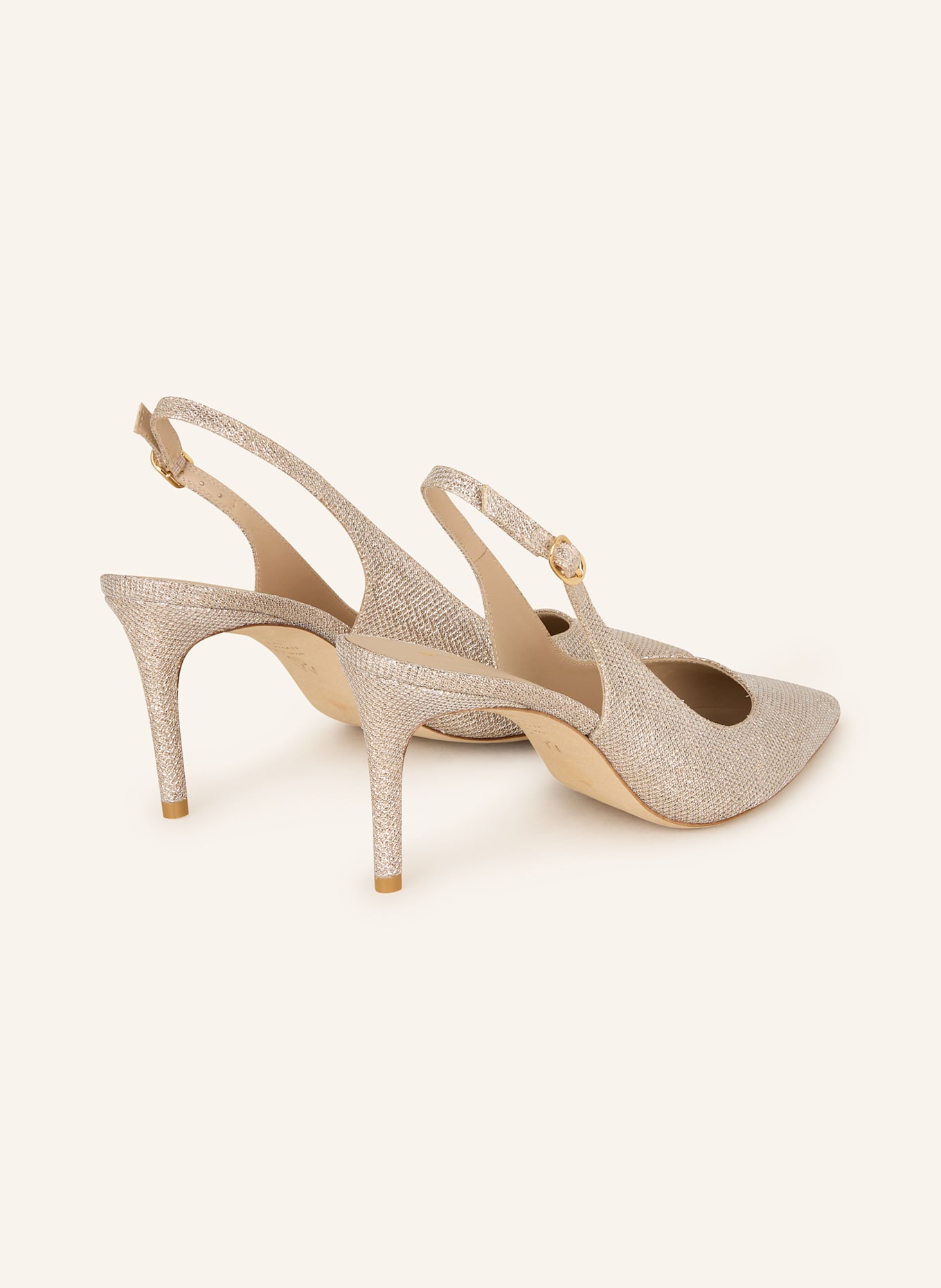 STUART WEITZMAN Slingpumps STUART POWER mit Schmucksteinbesatz: SILBER