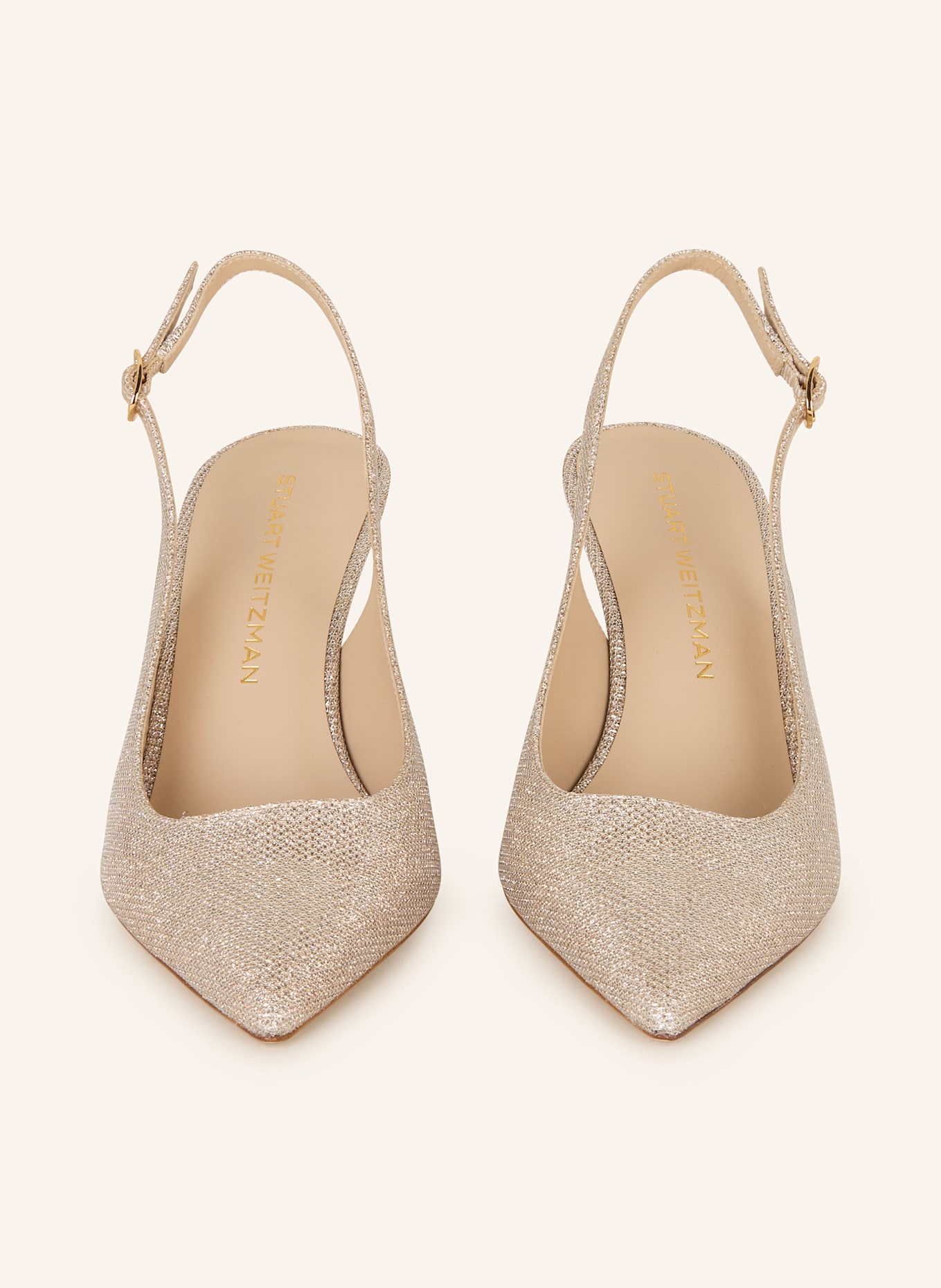 STUART WEITZMAN Slingpumps STUART POWER mit Schmucksteinbesatz: SILBER