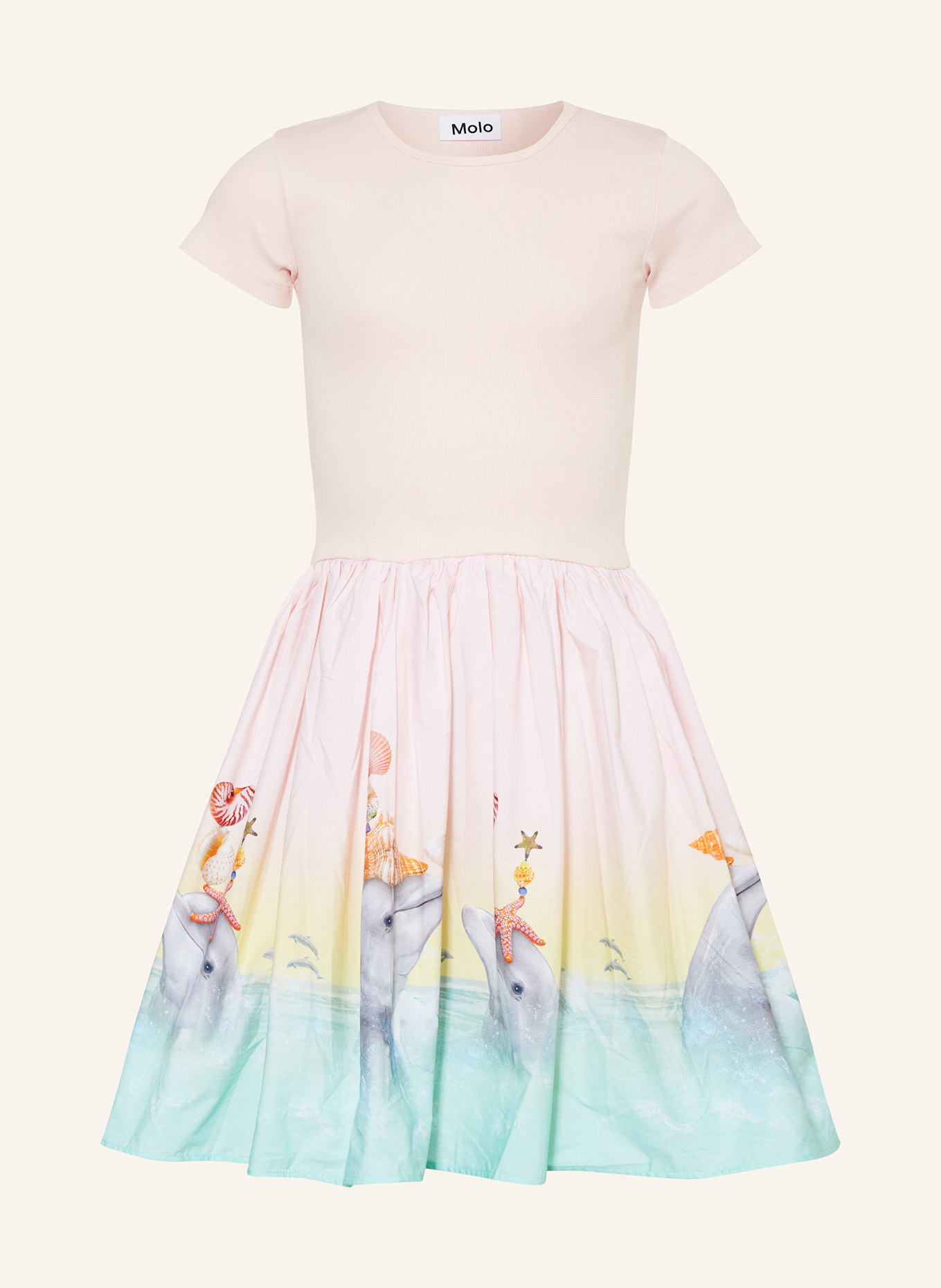 molo Kleid CISSA im Materialmix: HELLROSA