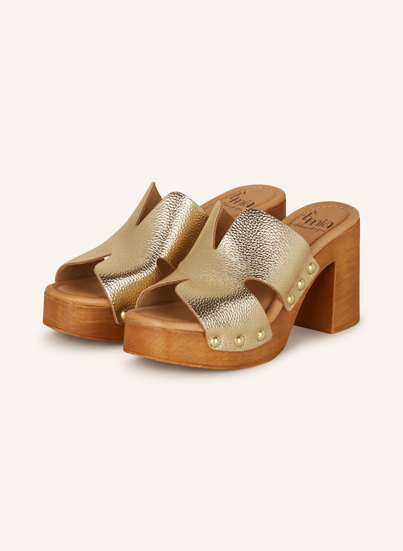 È MIA Mules mit Nieten: GOLD
