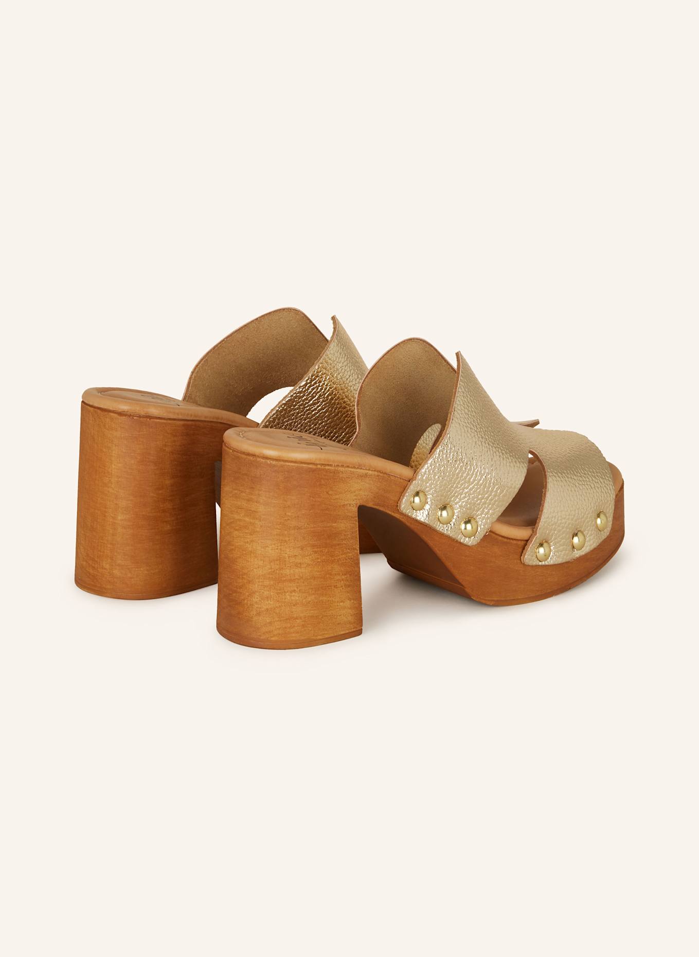 È MIA Mules mit Nieten: GOLD