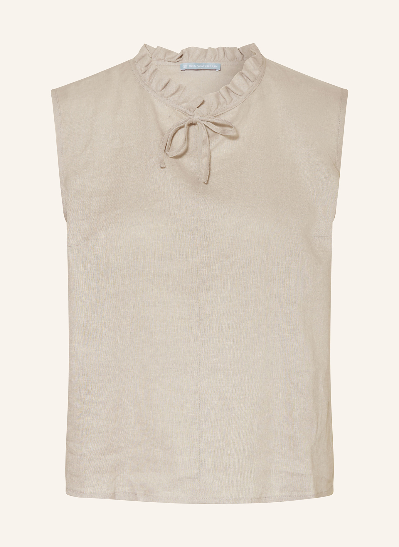 ROCKMACHERIN Bluzka do sukienki bawarskiej LIV, z dodatkiem lnu i falbankami: JASNOCZARY