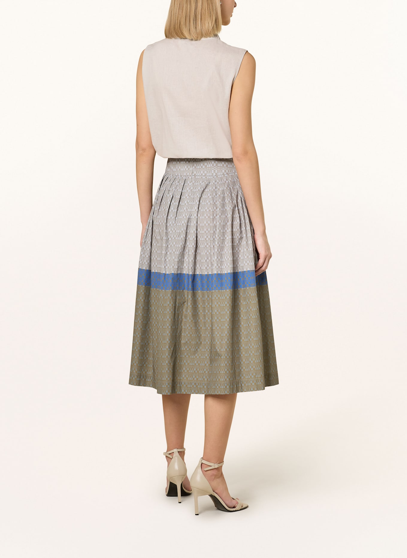 ROCKMACHERIN Bluzka do sukienki bawarskiej LIV, z dodatkiem lnu i falbankami: JASNOCZARY