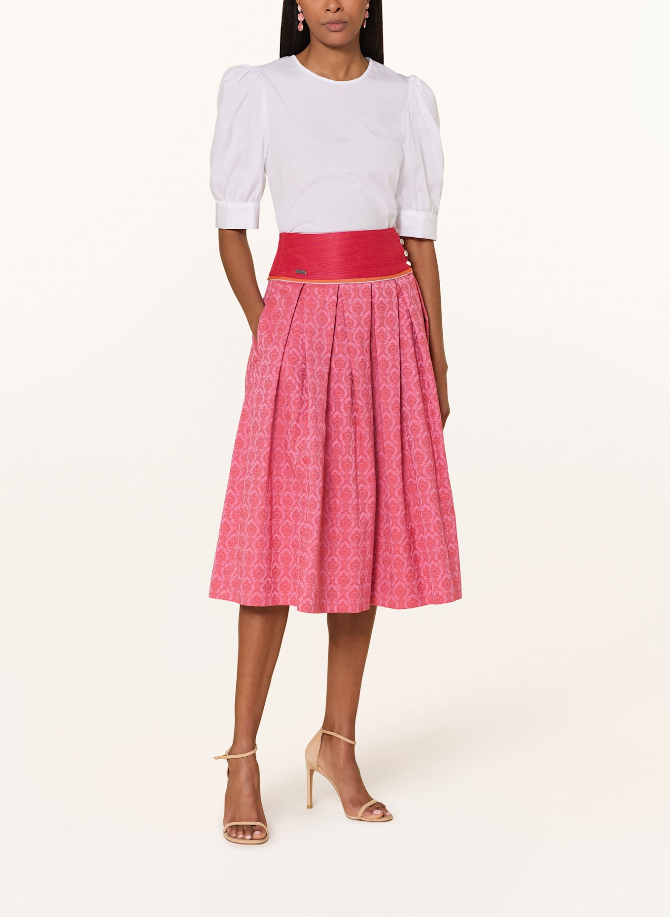 ROCKMACHERIN Trachten skirt BEERIG: PINK/ SALMON