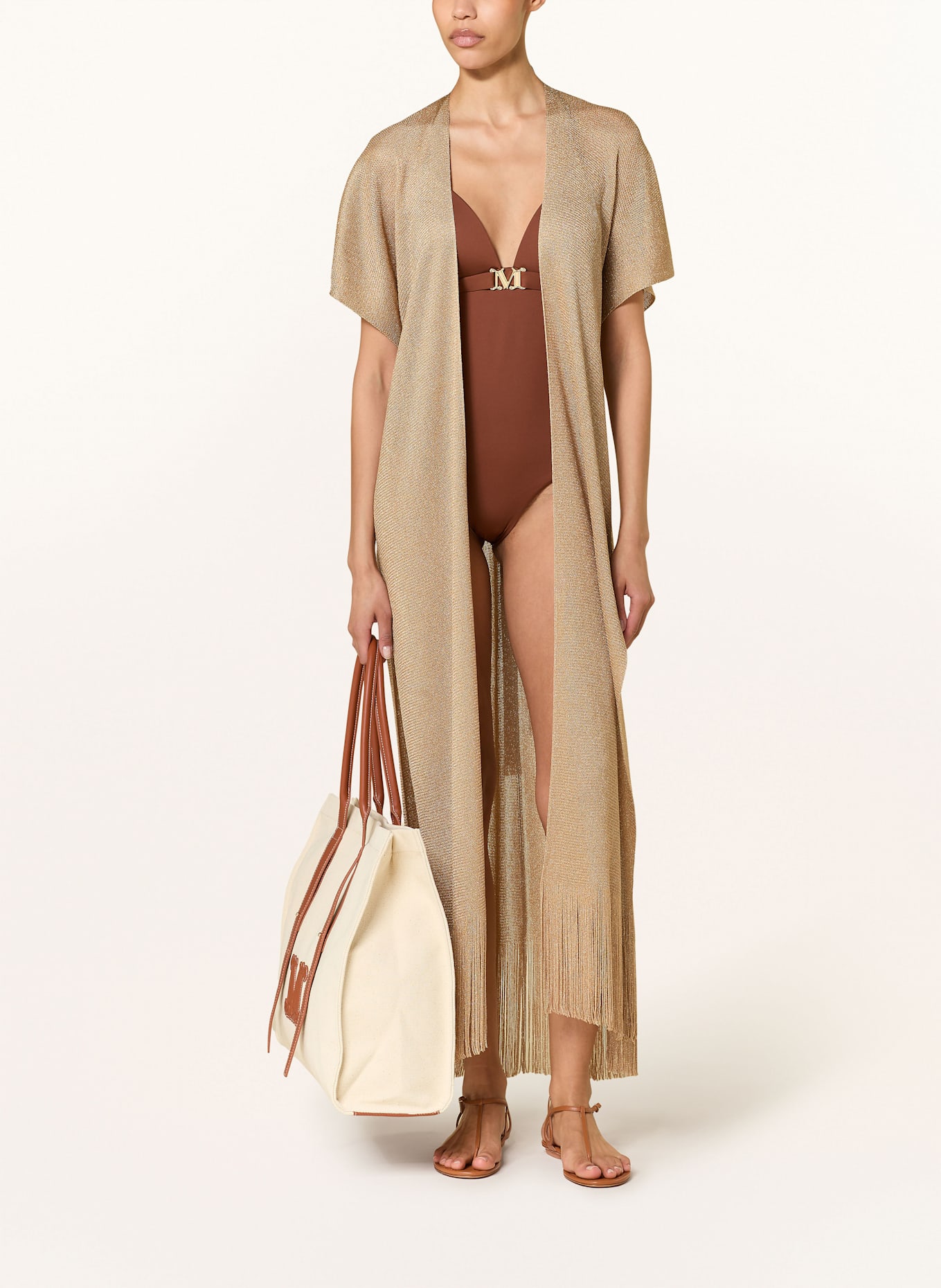 【Max Mara Beachwear】Zarelia フリンジ付き ラメ カフタン Max Mara Beachwear】Zarelia フリンジ付き ラメ カフタン (Max