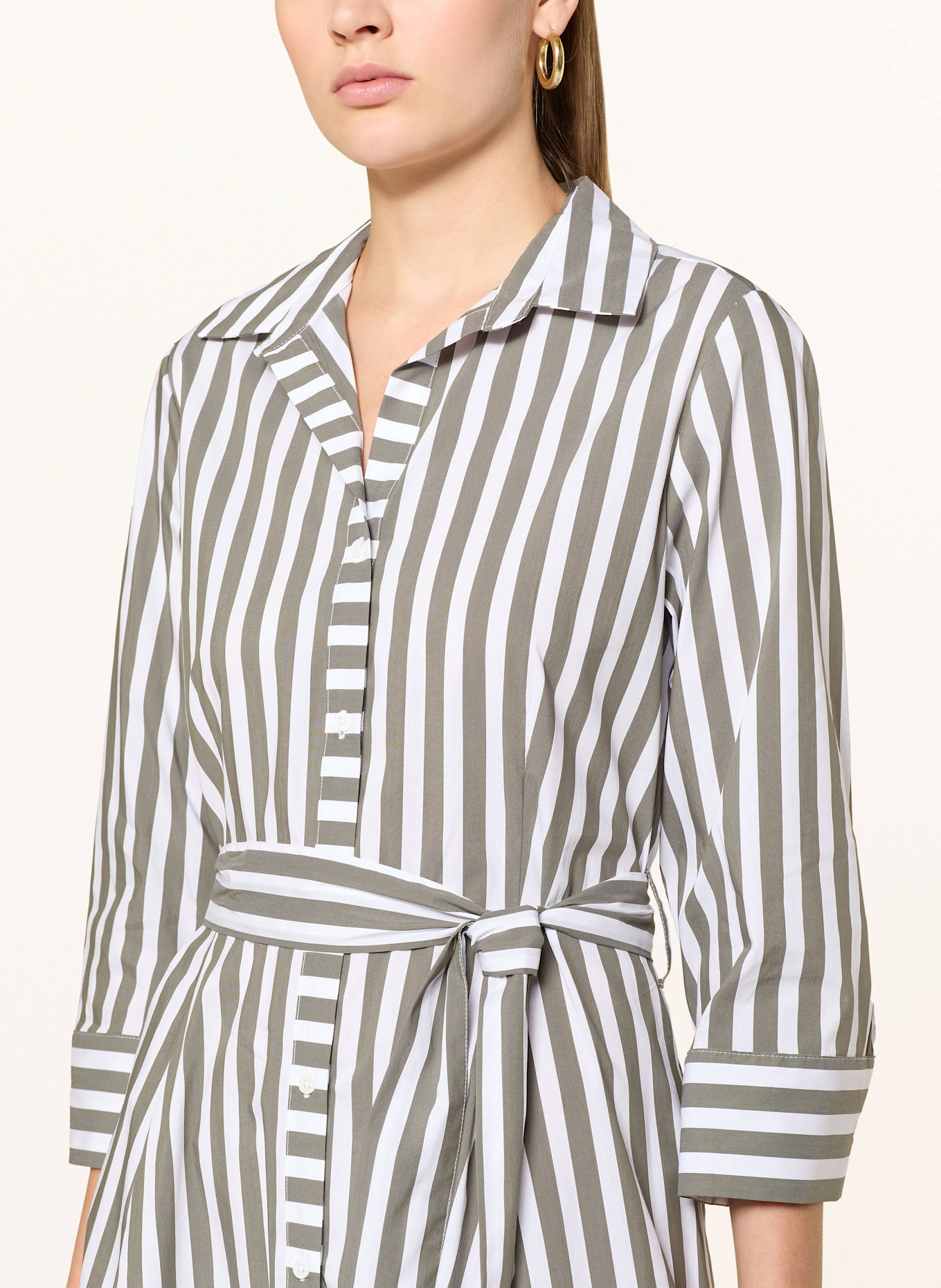 ANGOOR Hemdblusenkleid DEMAND mit 3/4-Arm: OLIV / WEISS