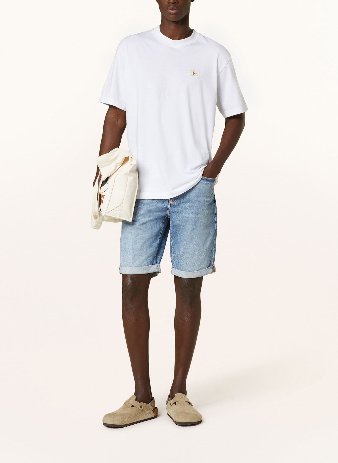 Calvin Klein Jeans Szorty jeansowe slim fit: 1A4 DENIM MEDIUM