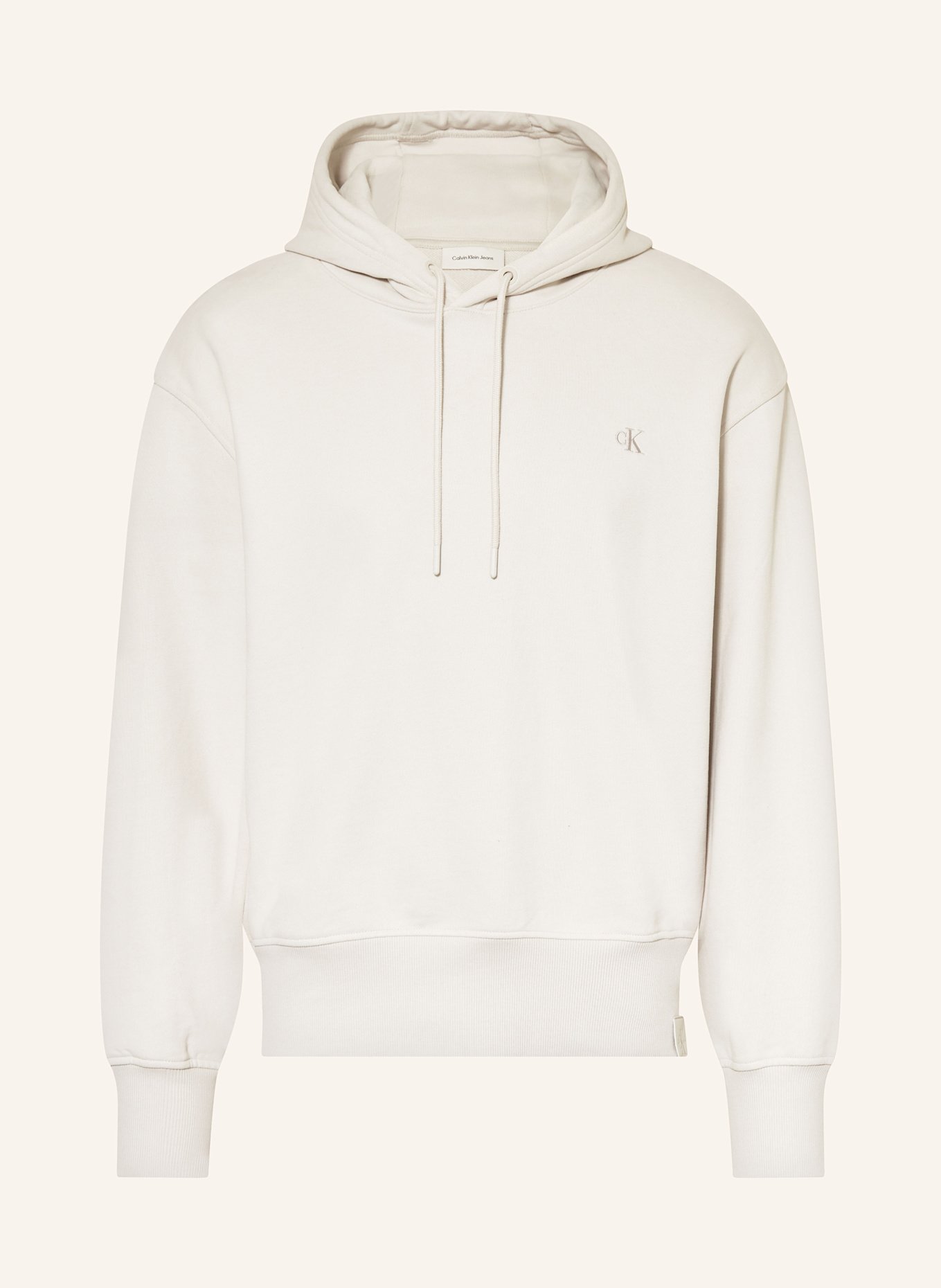 Calvin Klein Jeans Hoodie: BEIGE / LIGHT GRAY