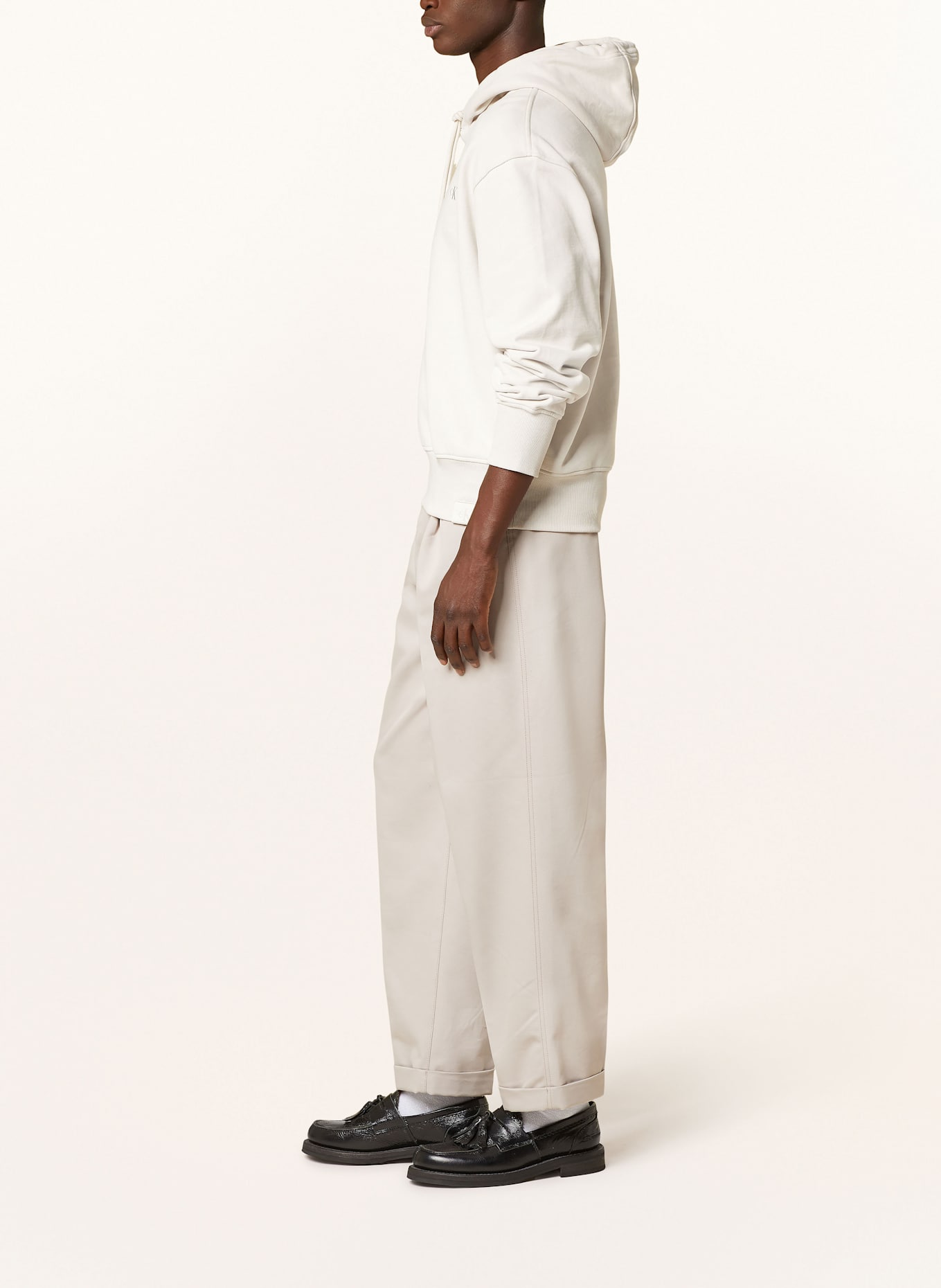 Calvin Klein Jeans Hoodie: BEIGE / LIGHT GRAY