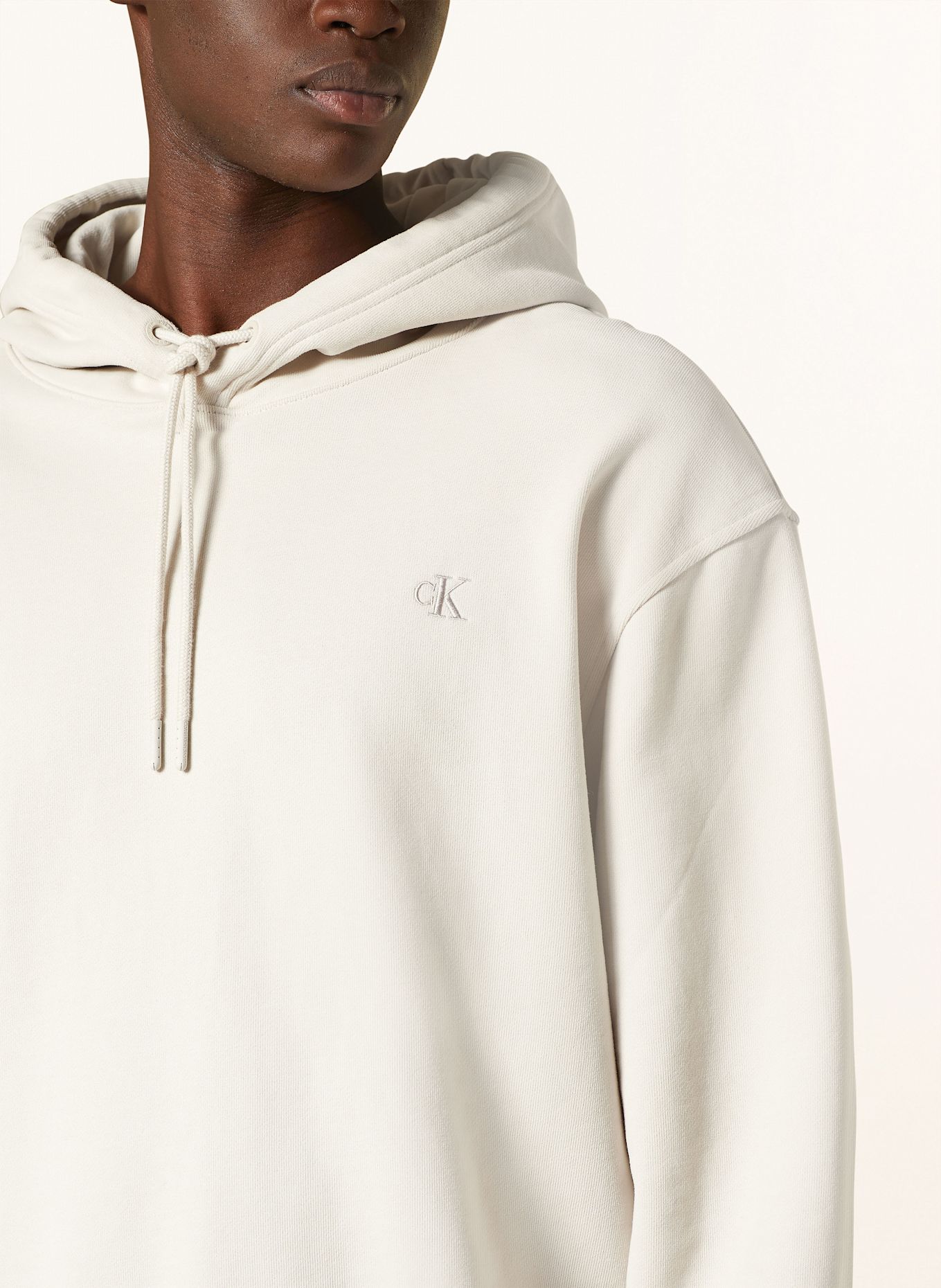 Calvin Klein Jeans Hoodie: BEIGE / LIGHT GRAY