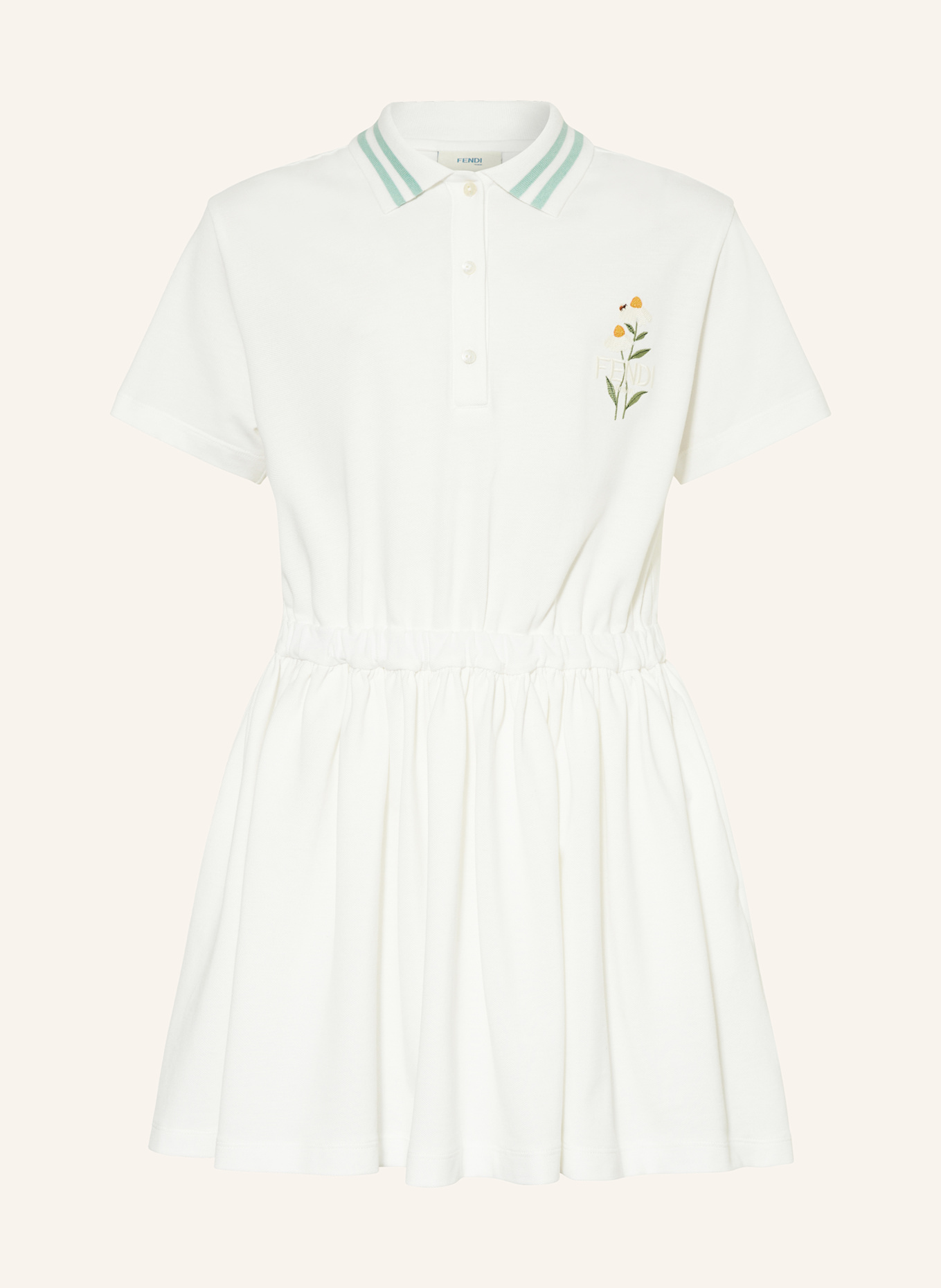 FENDI Piqué-Kleid: WEISS