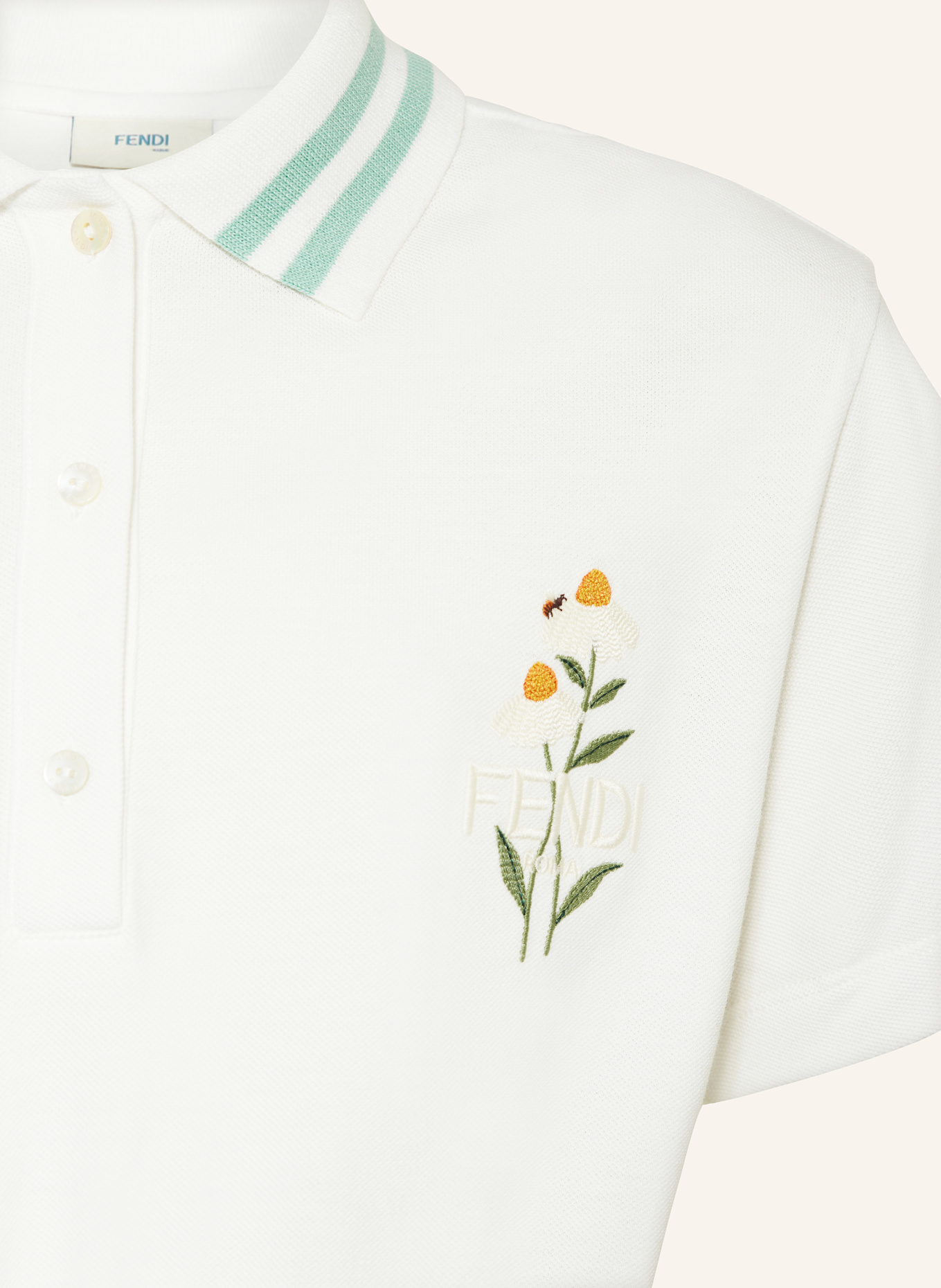 FENDI Piqué-Kleid: WEISS