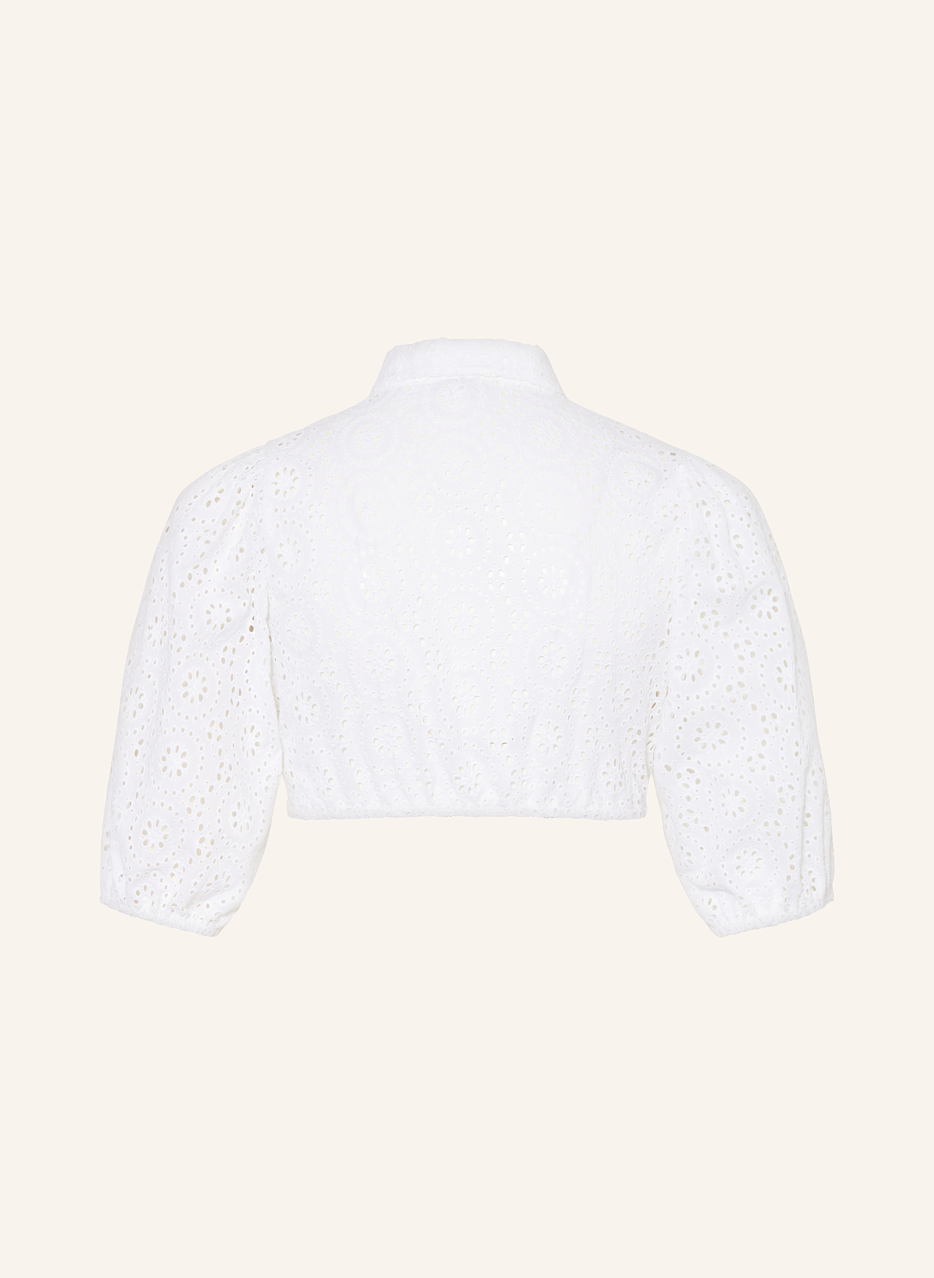 Heimatglück Tracht Dirndl blouse JANINA made of broderie anglaise: WHITE