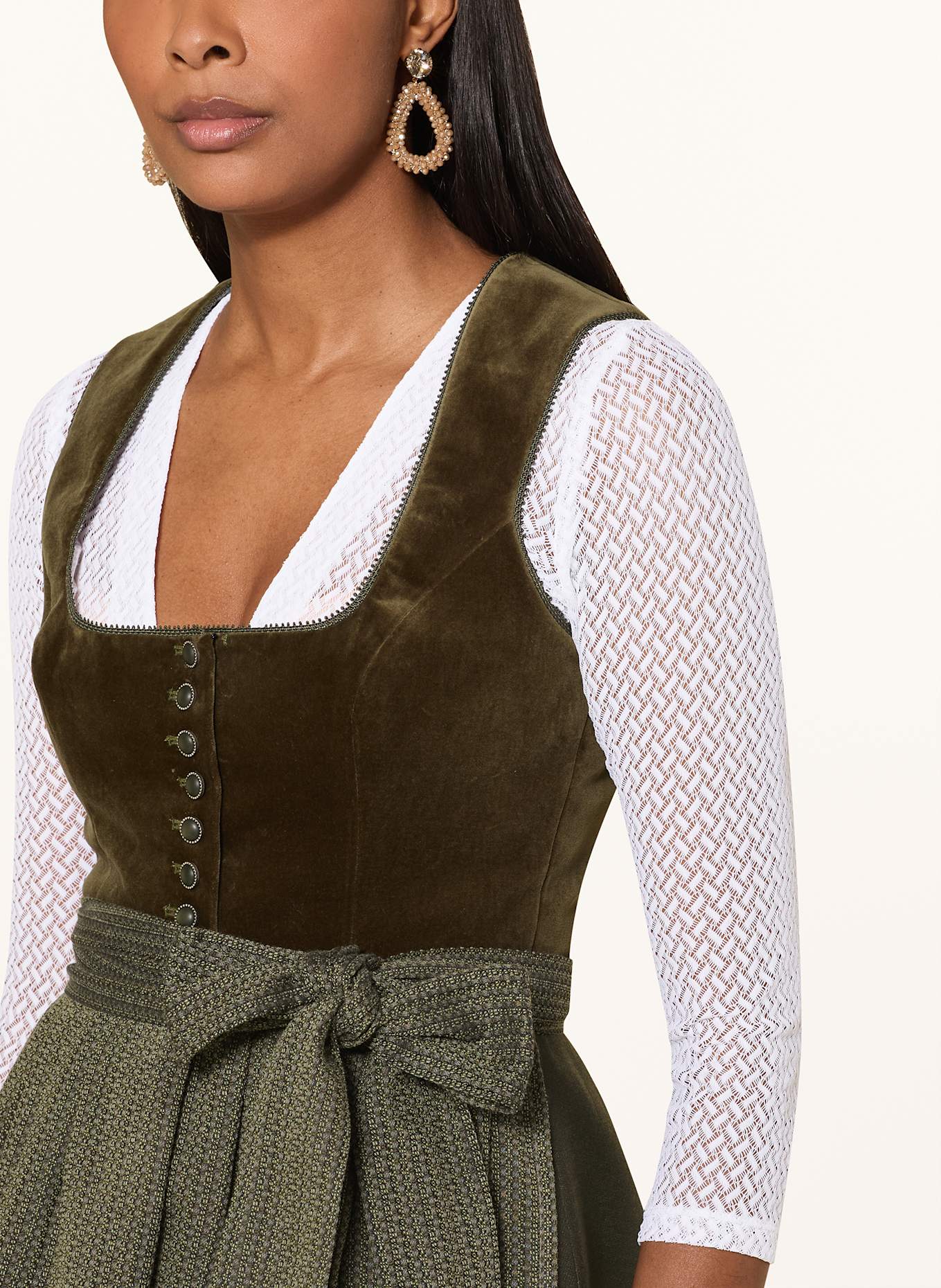 Heimatglück Tracht Dirndl blouse LISL made of lace: WHITE