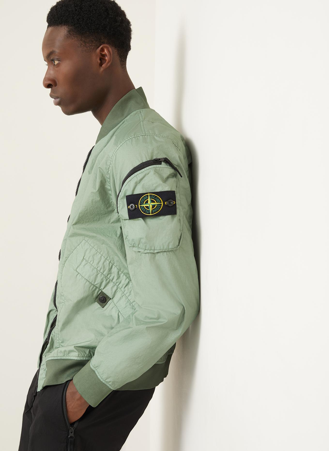 STONE ISLAND Bomber jacket in light green